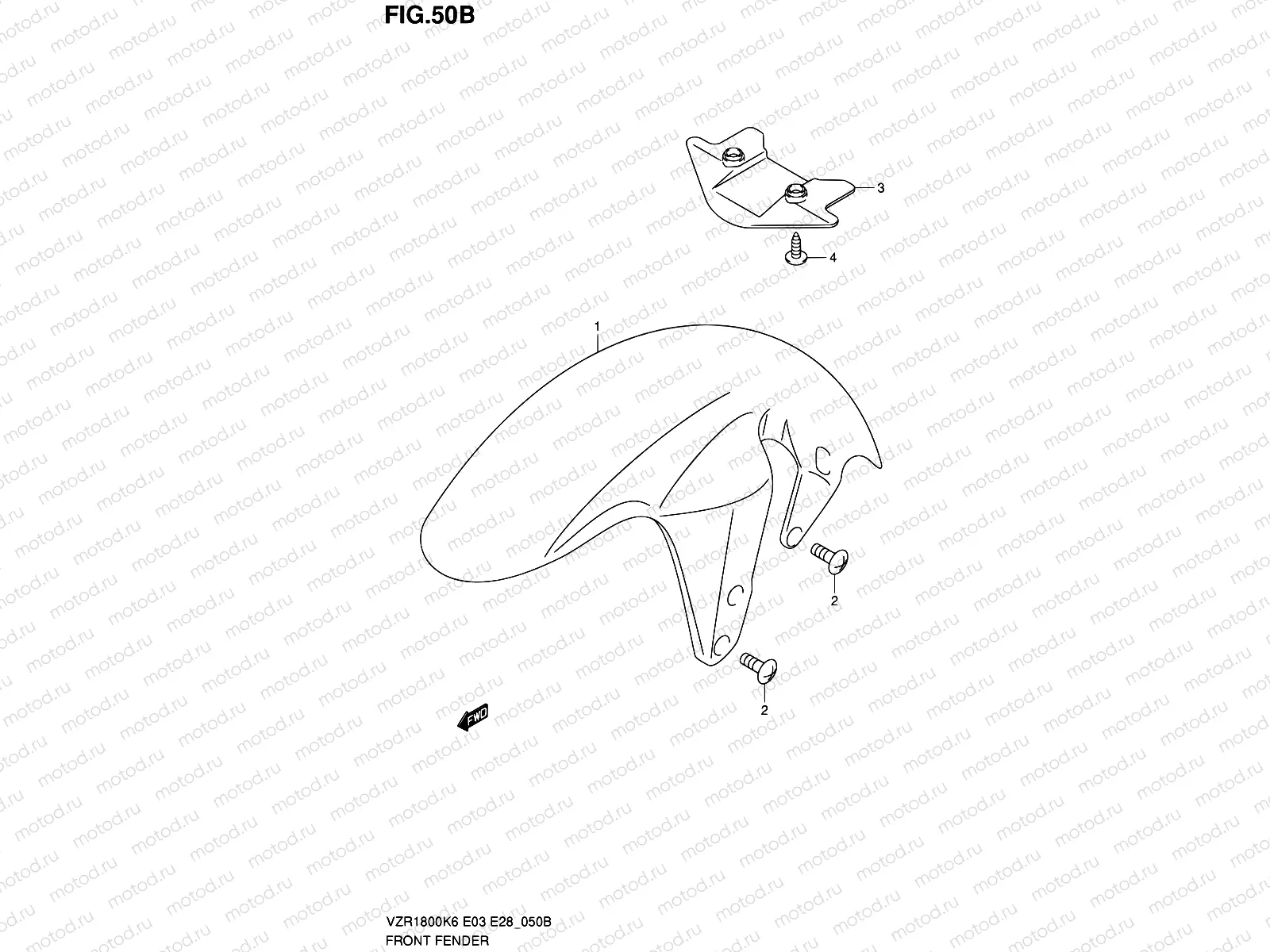 50B - FRONT FENDER (VZR1800K8/NK8/K9/NK9)