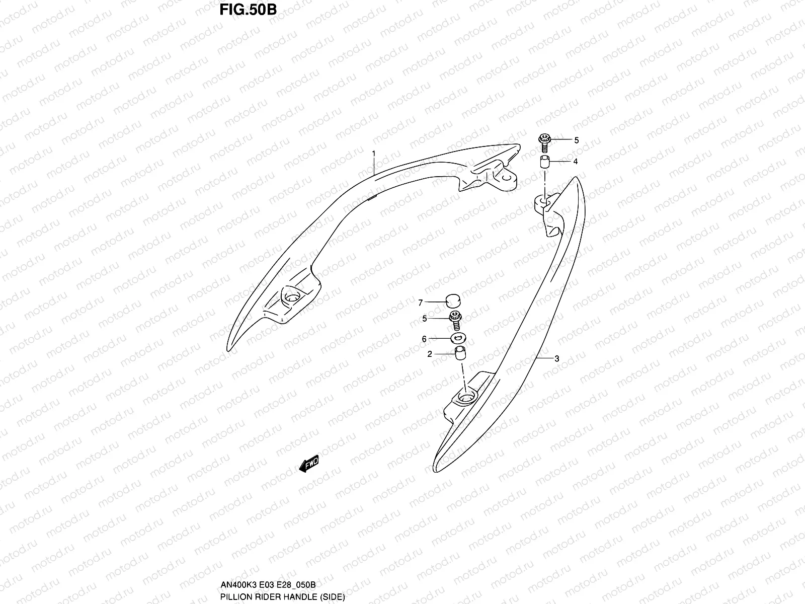 50B - PILLION RIDER HANDLE (SIDE)(MODEL K5/K6)