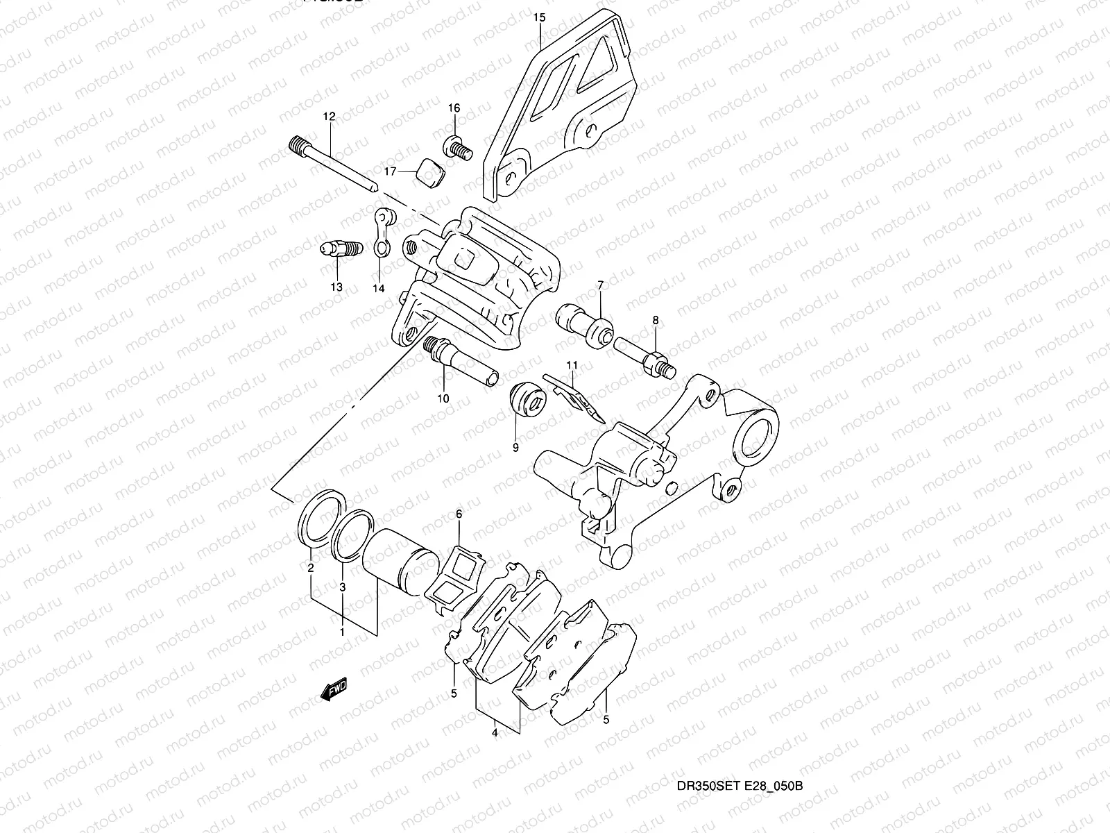 50B - REAR CALIPER (MODEL R/S/T)