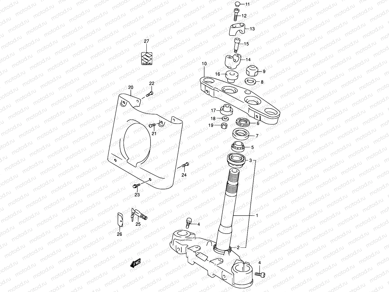 50B - STEERING STEM (MODEL K1/K2/K3/K4)