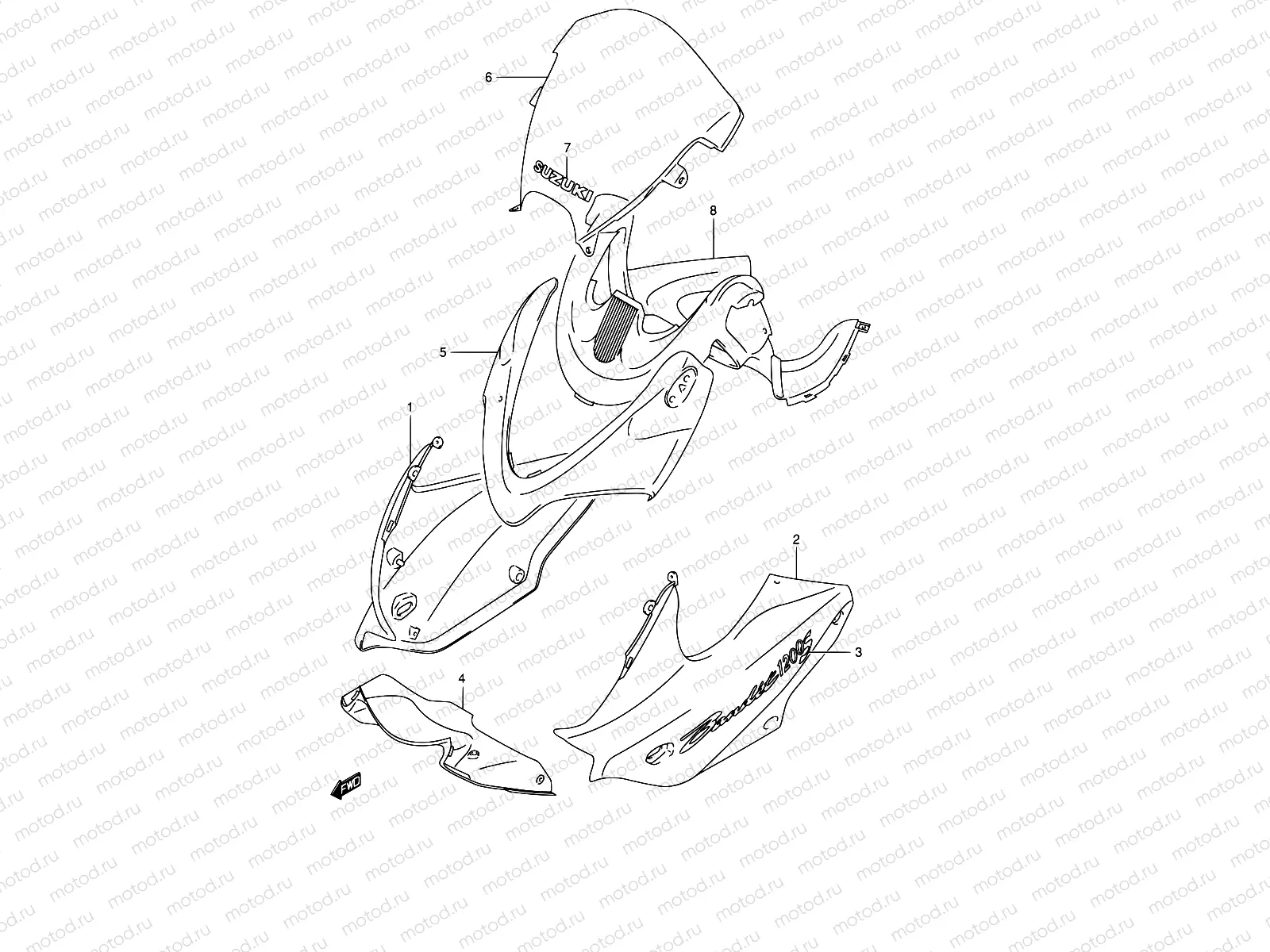 50C - COWLING BODY (GSF1200SK4)