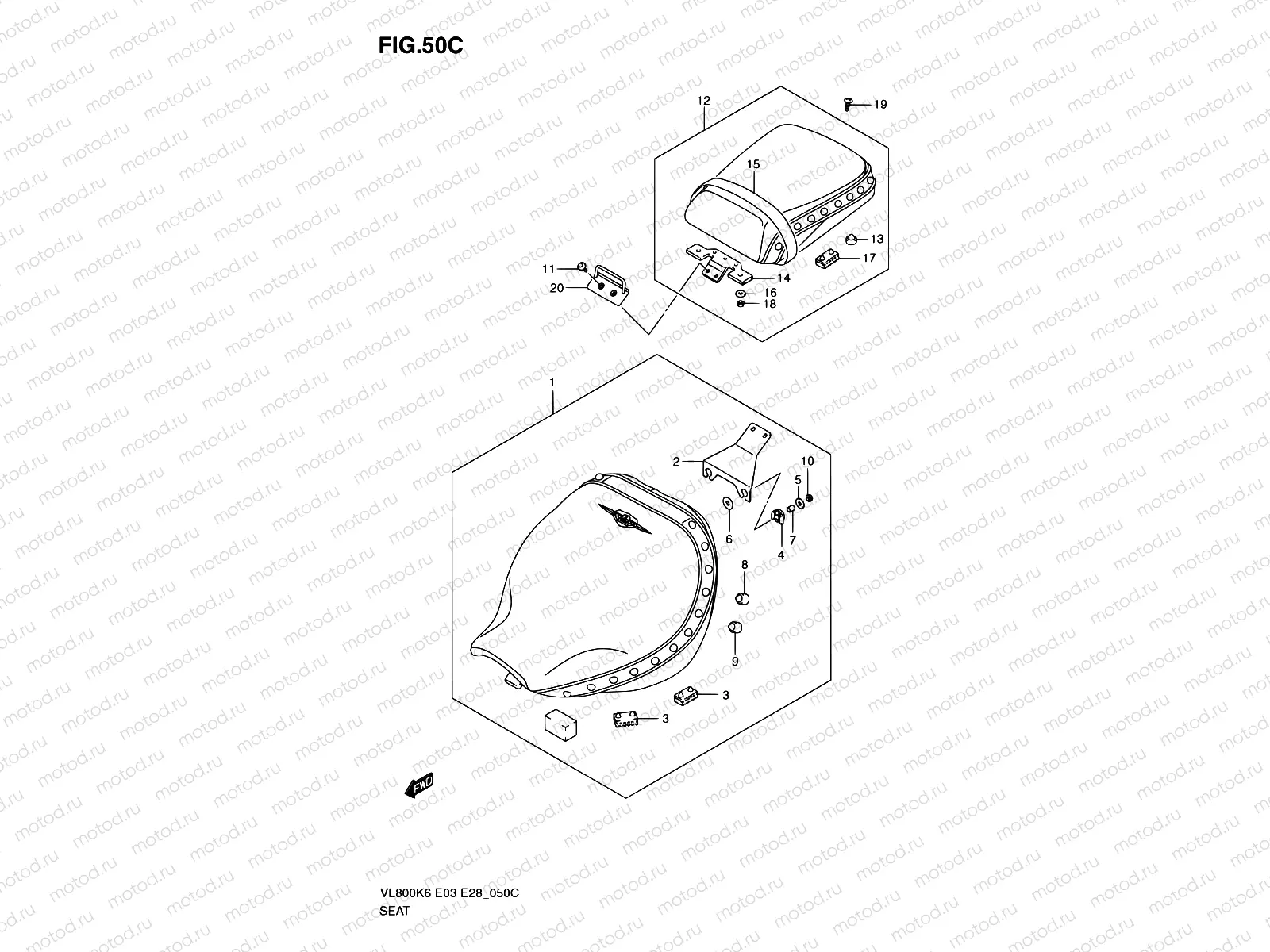 50C - SEAT (VL800TK9/TL0)