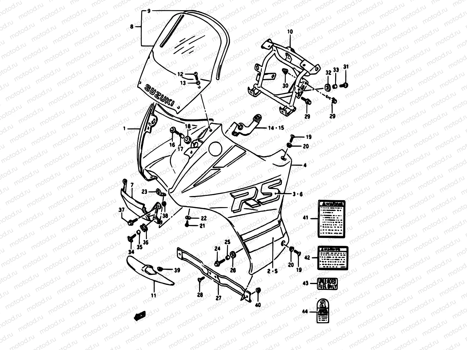 51 - COWLING-LABEL (MODEL J 0JW,28V)