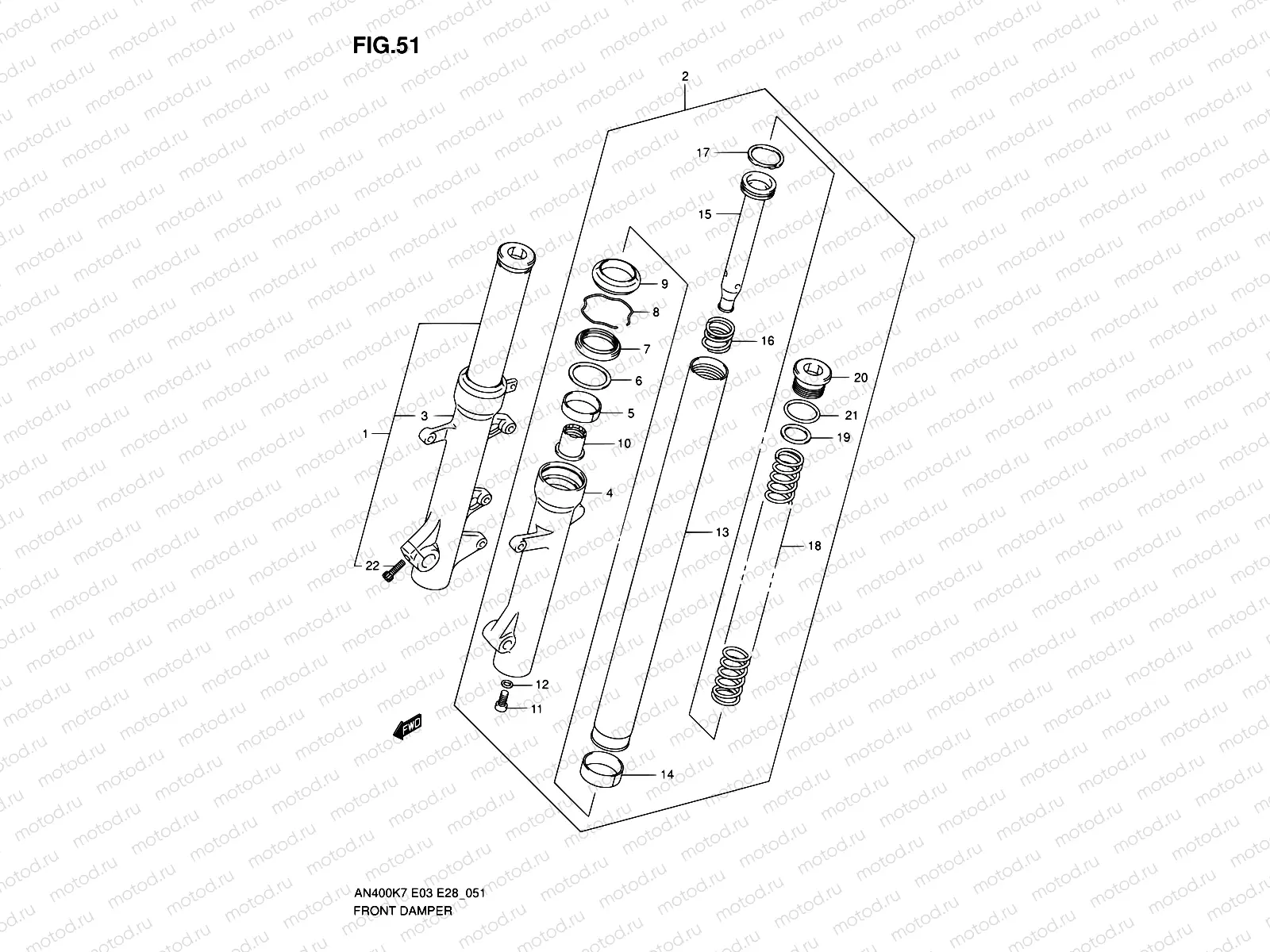51 - FRONT FORK DAMPER (AN400K7/K8/K9/L0)