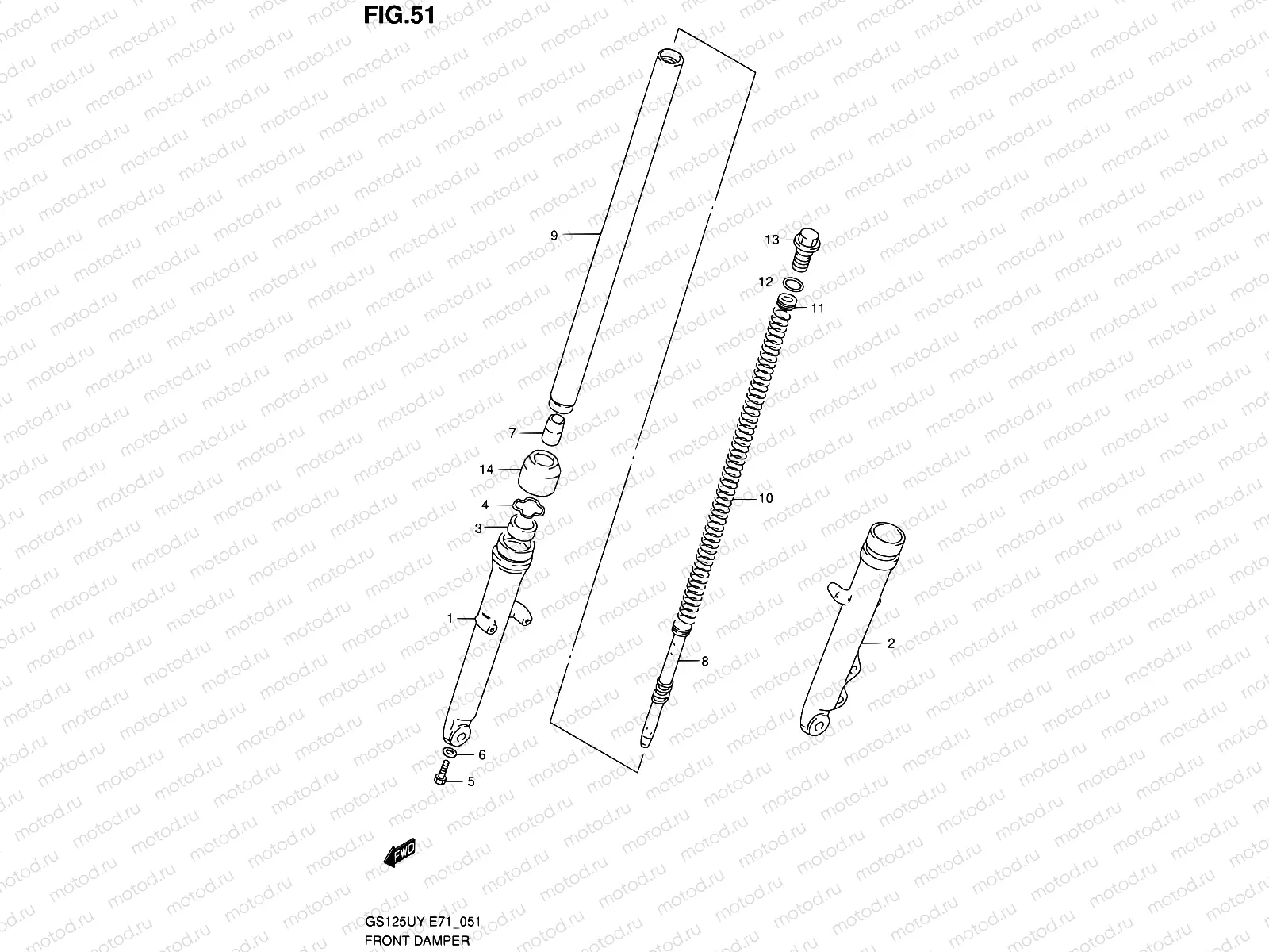 51 - FRONT FORK DAMPER (GS125ESX/SX/UX/ESY/UY)