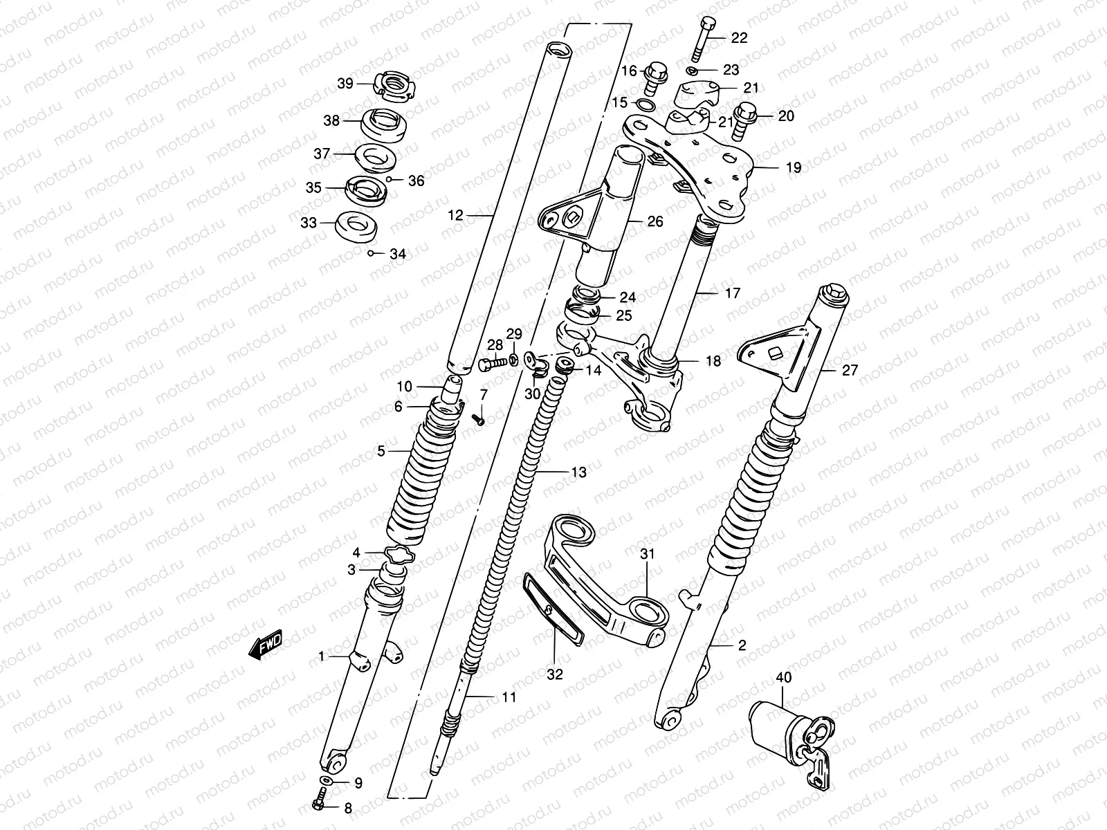 51 - FRONT FORK (GS125EZ E17)
