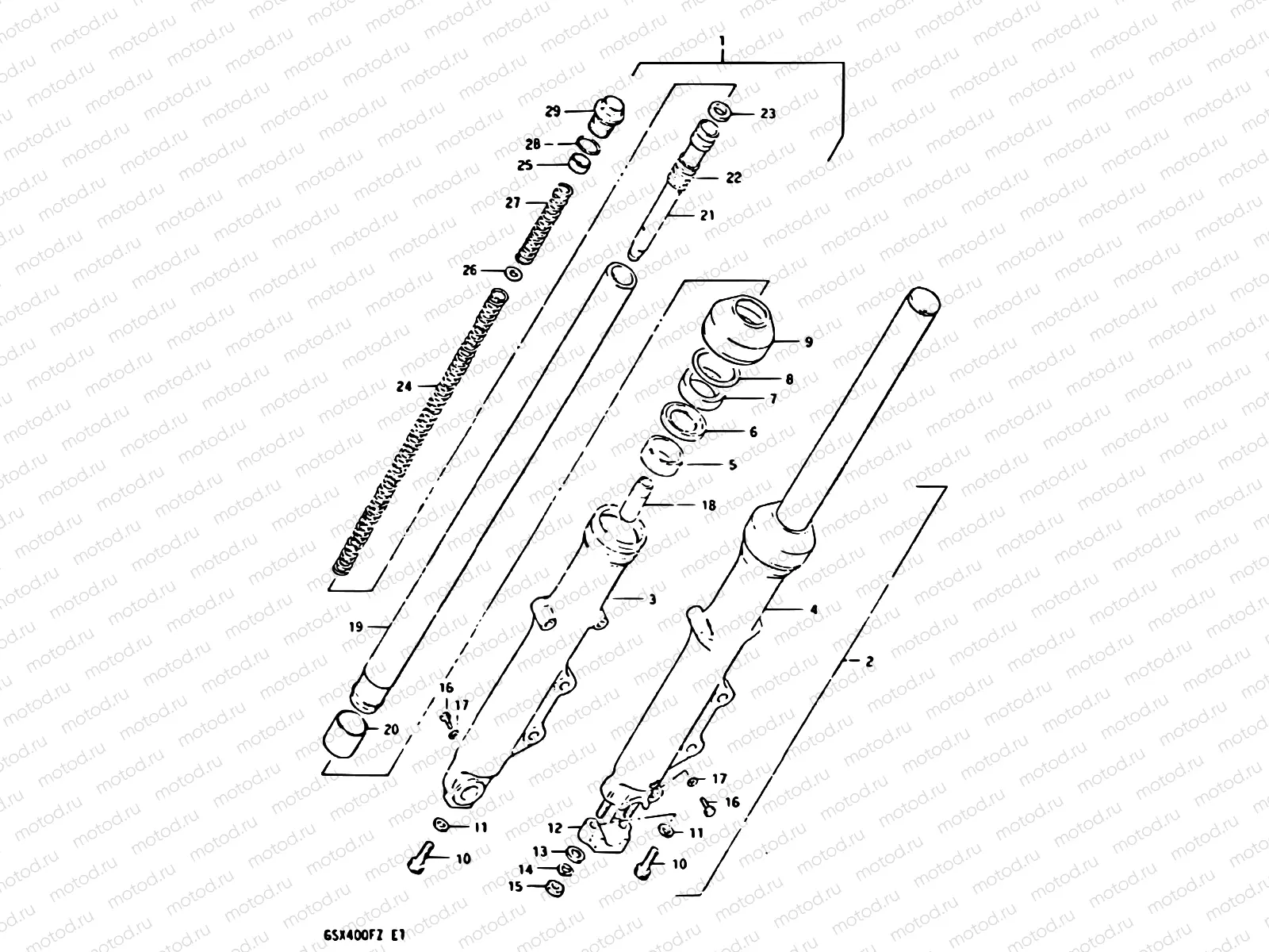 51 - FRONT FORK (MODEL X)