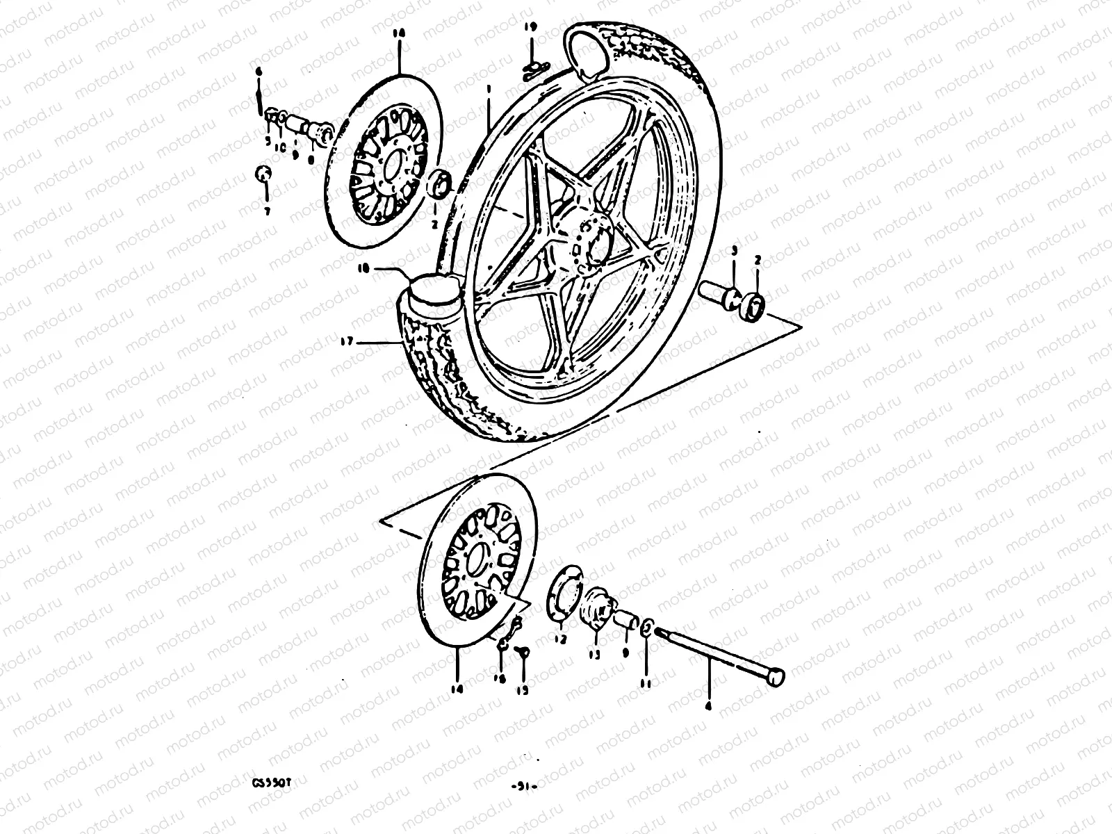51 - FRONT WHEEL (FOR CAST WHEEL)