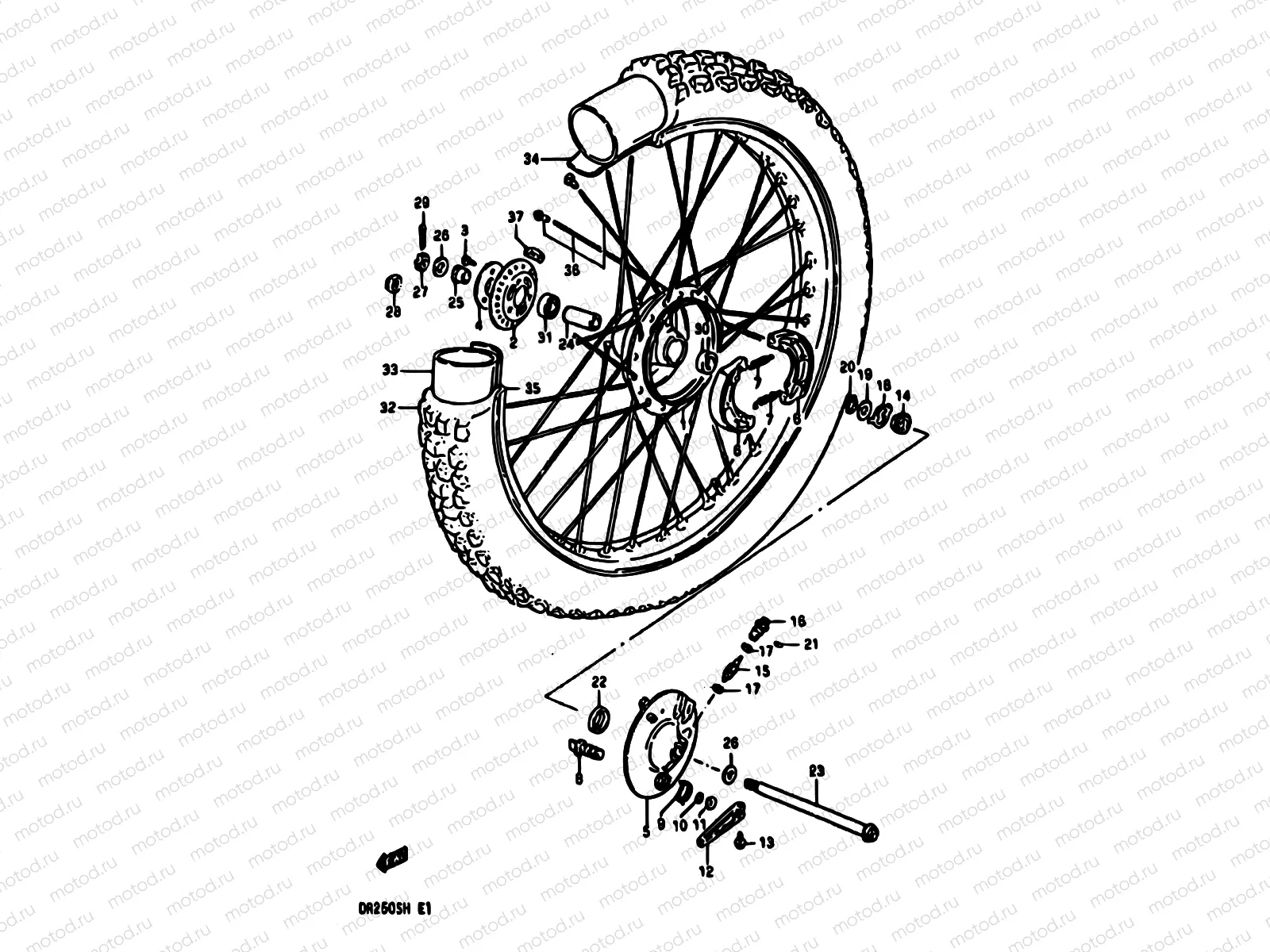 51 - FRONT WHEEL (MODEL E)