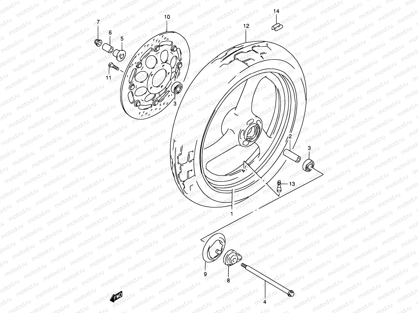 51 - FRONT WHEEL (MODEL M)
