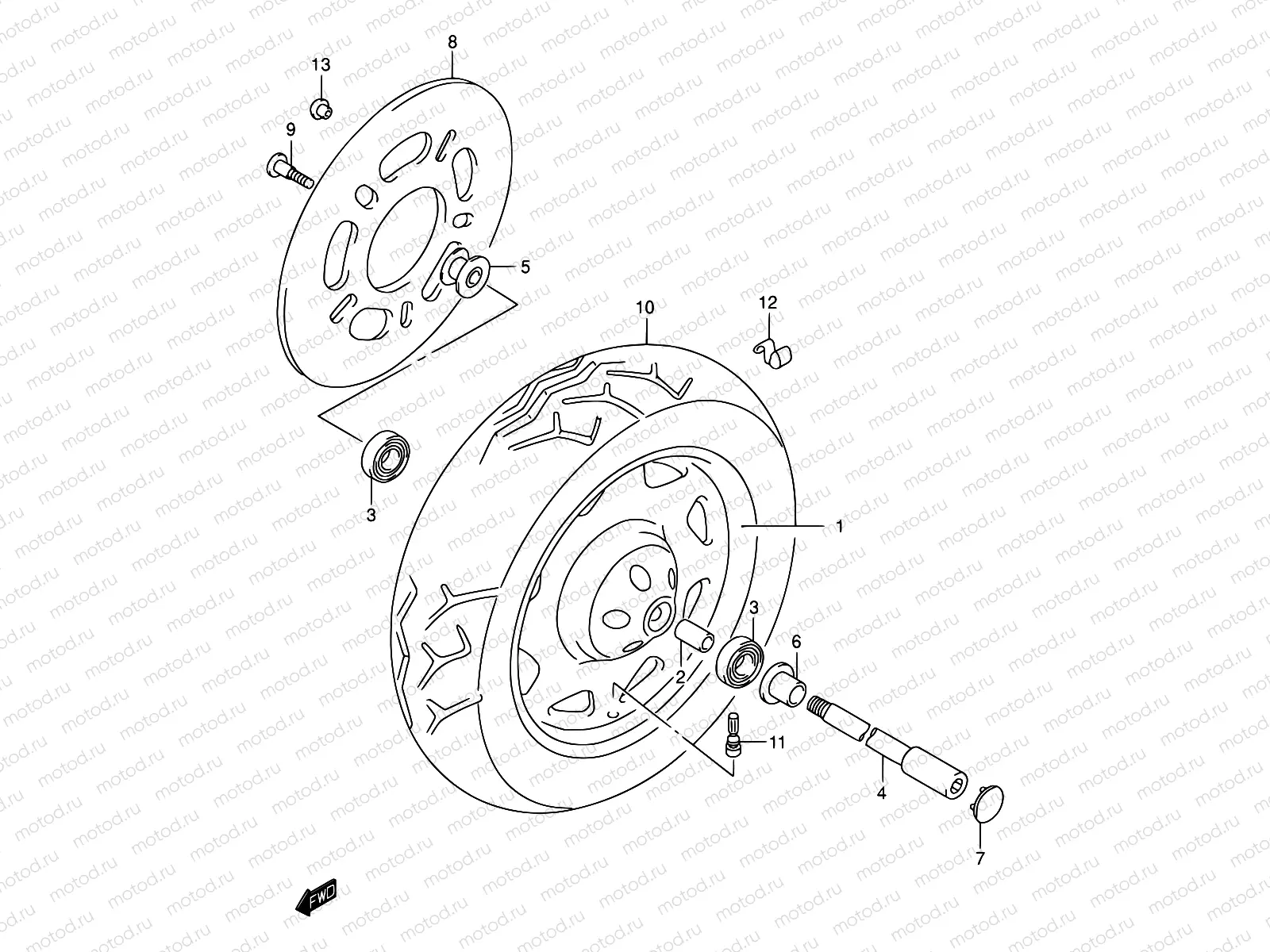 51 - FRONT WHEEL (MODEL W/X/Y/K1)