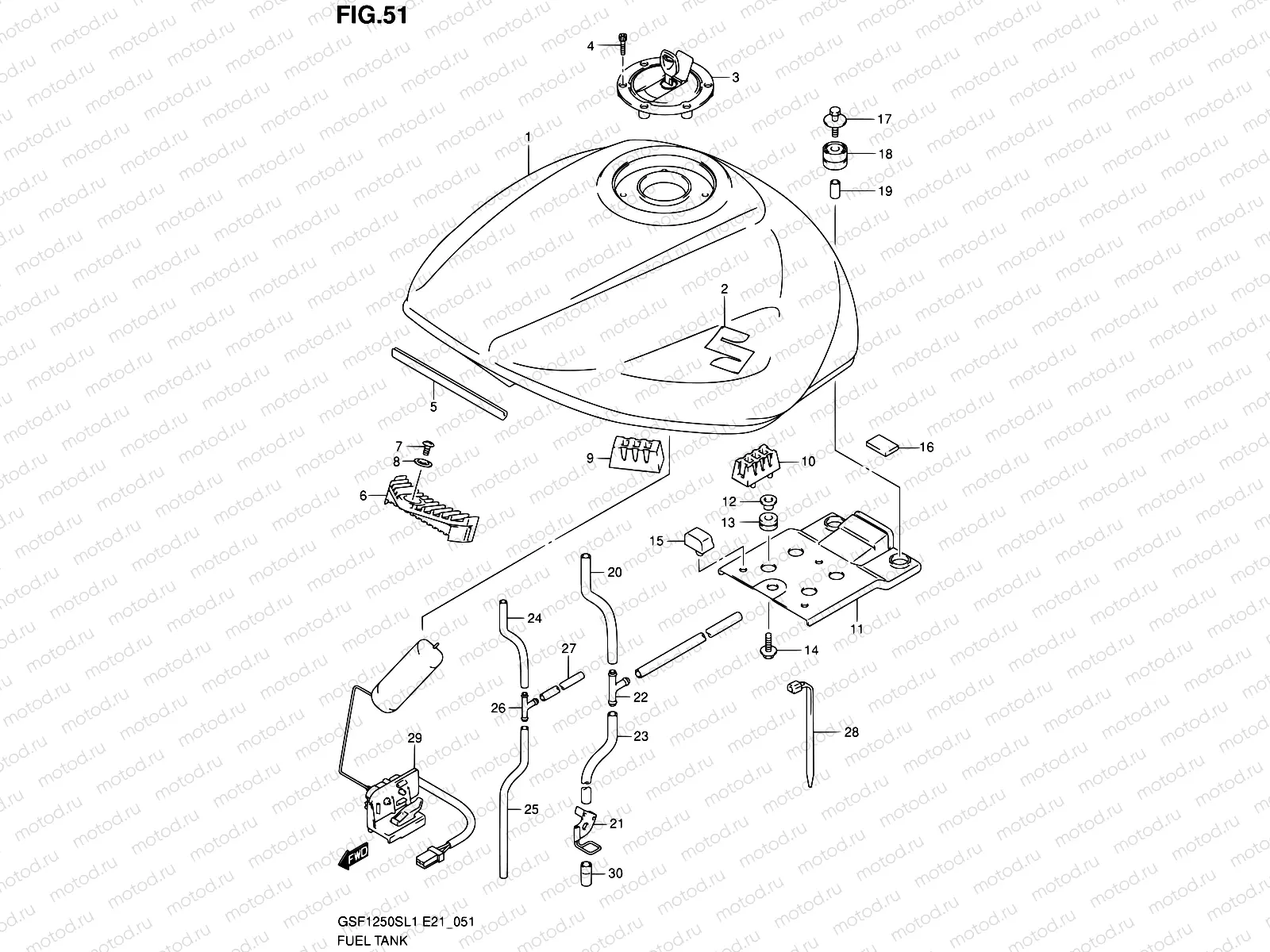 51 - FUEL TANK (GSF1250SL1 E21)