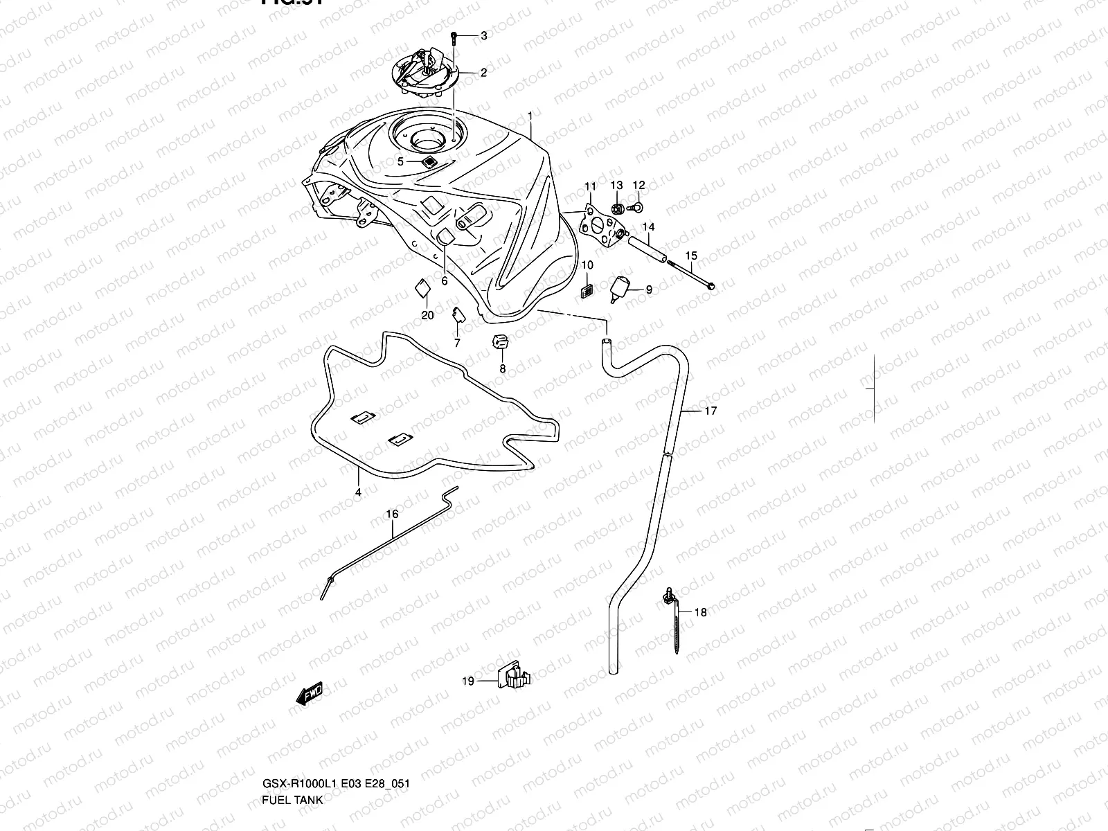 51 - FUEL TANK (GSX-R1000L1 E33)