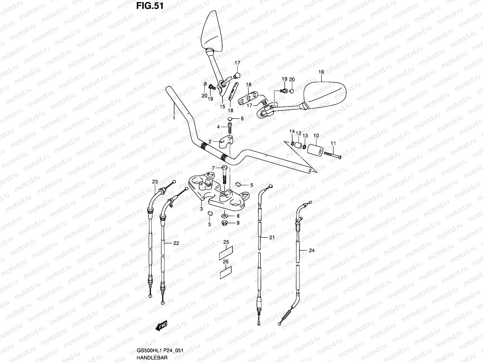 51 - HANDLEBAR (GS500FH)