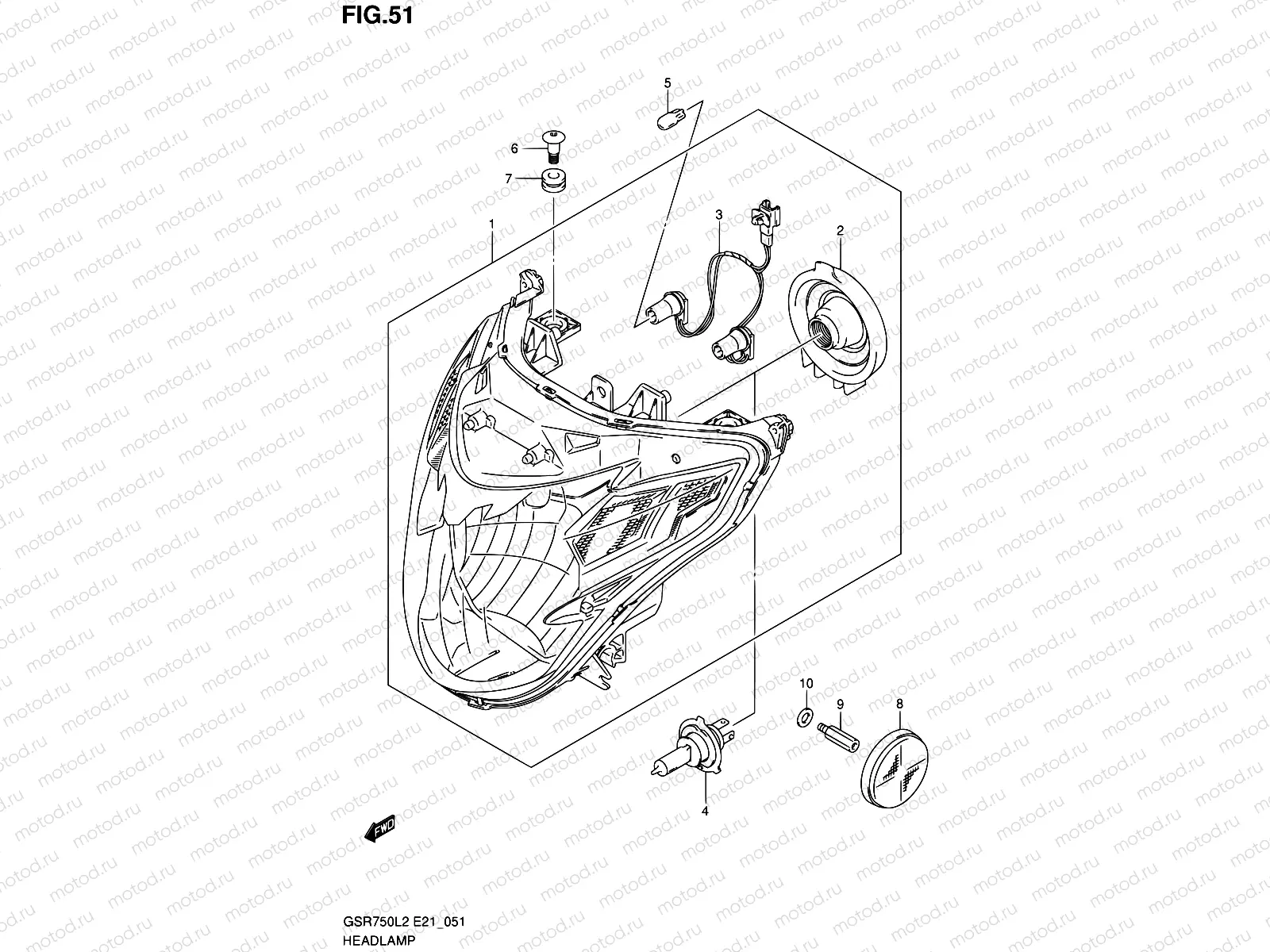 51 - HEADLAMP (GSR750L2 E24)