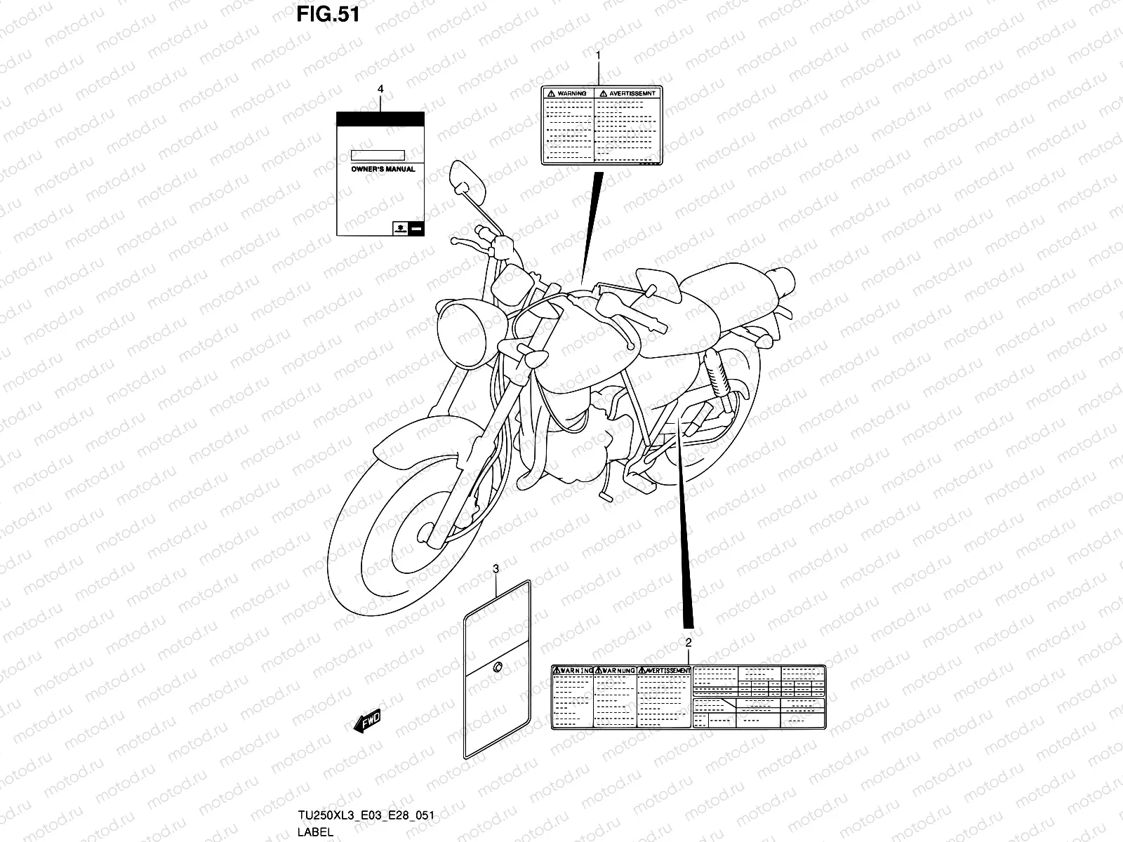51 - LABEL (TU250XL3 E28)