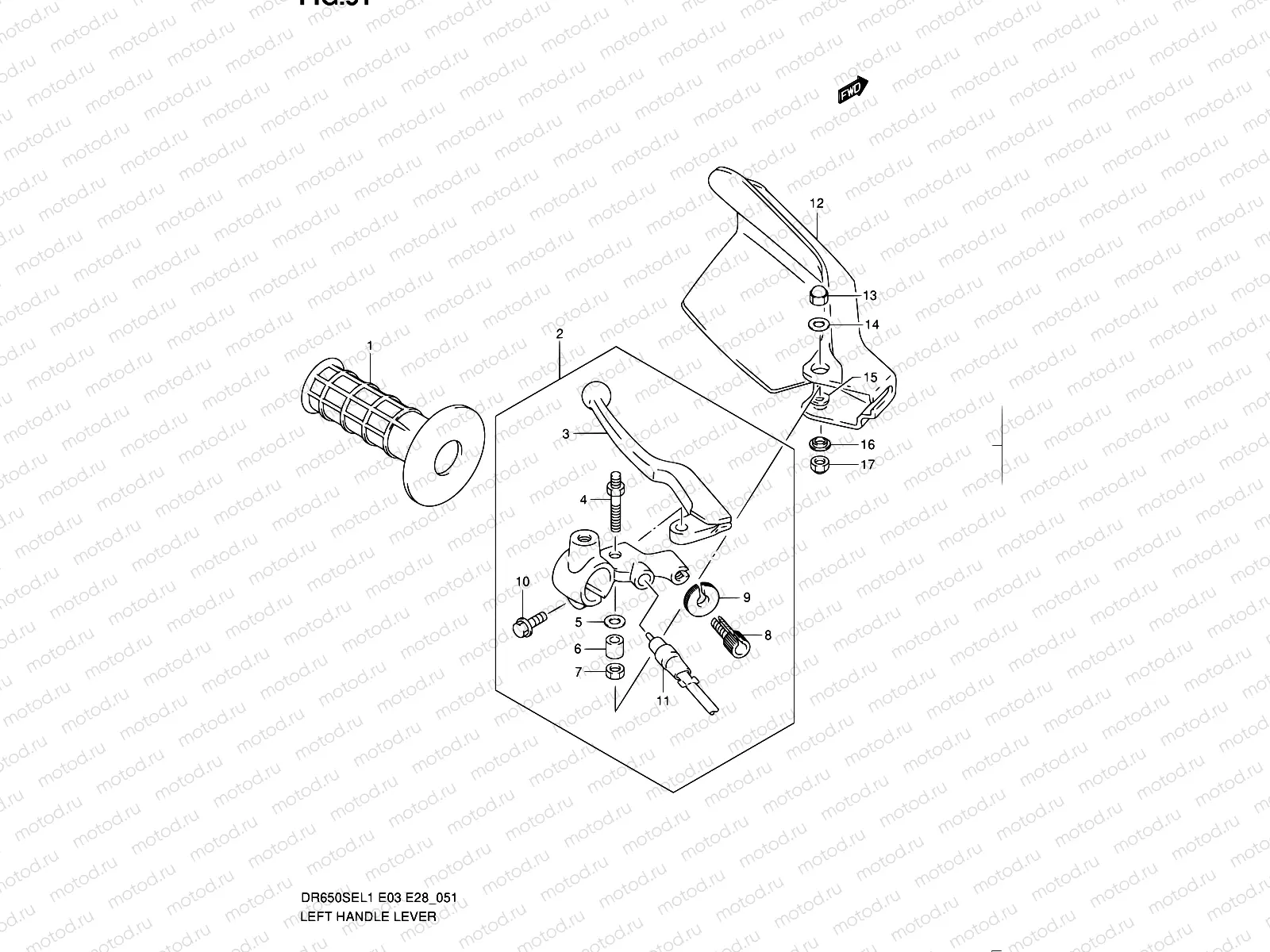 51 - LEFT HANDLE LEVER