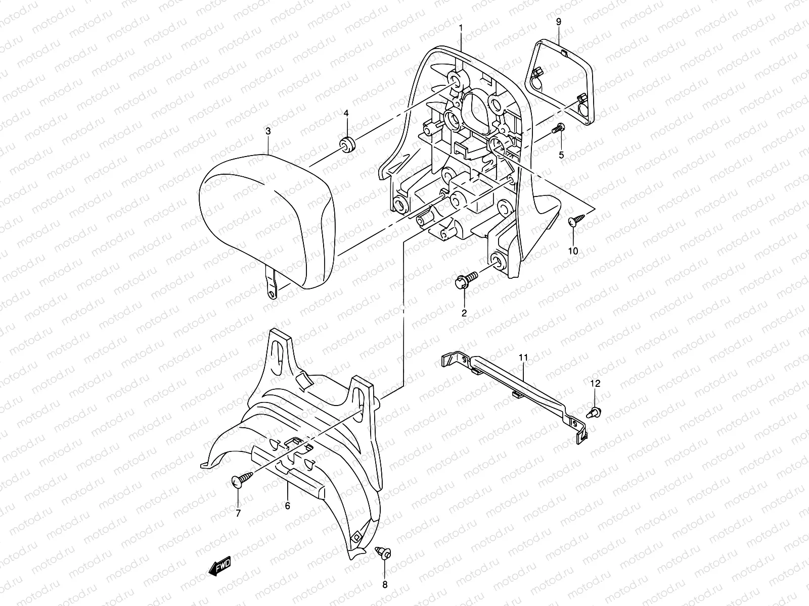 51 - PILLION RIDER HANDLE (CENTER)(MODEL K3)