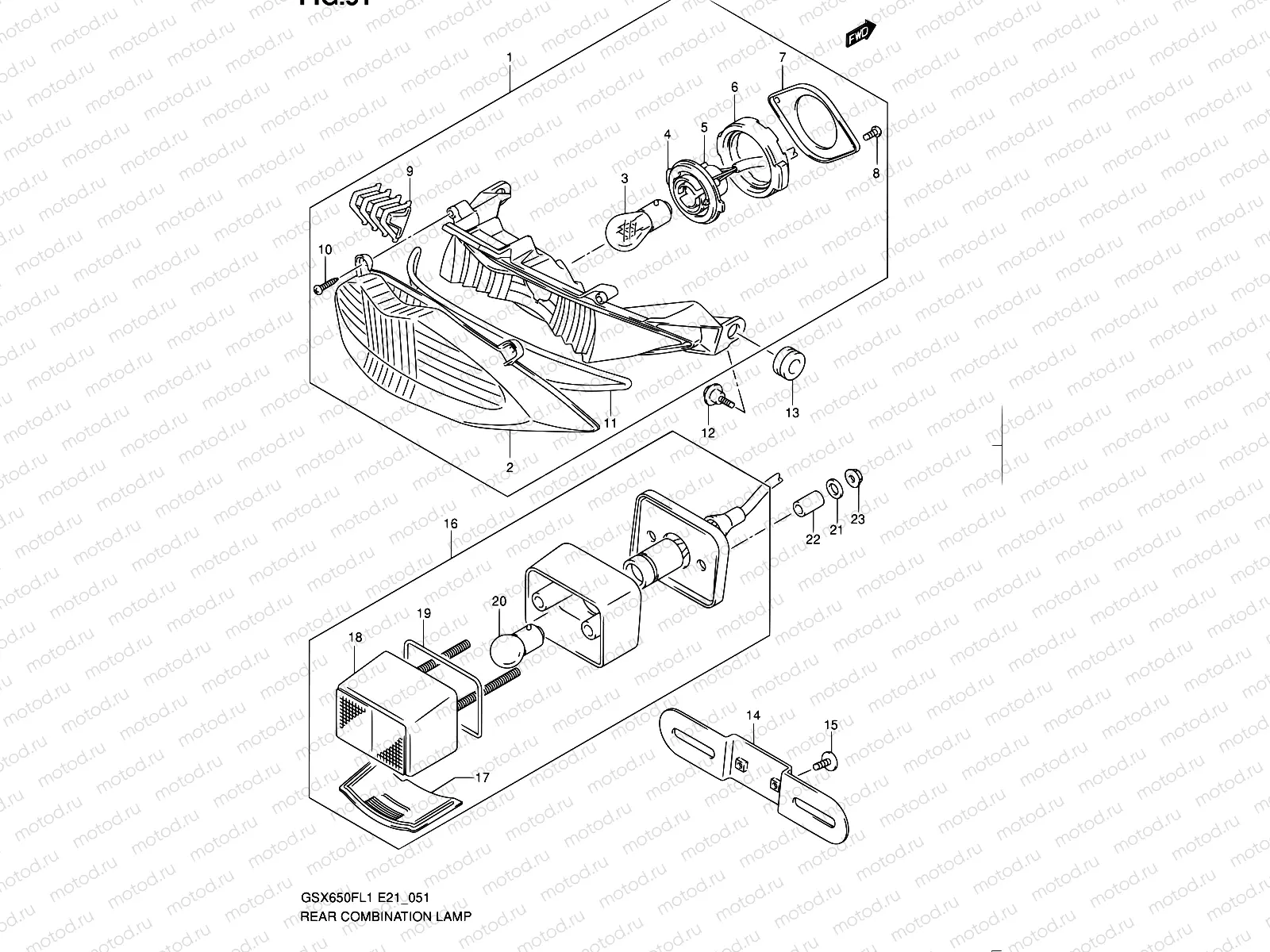 51 - REAR COMBINATION LAMP