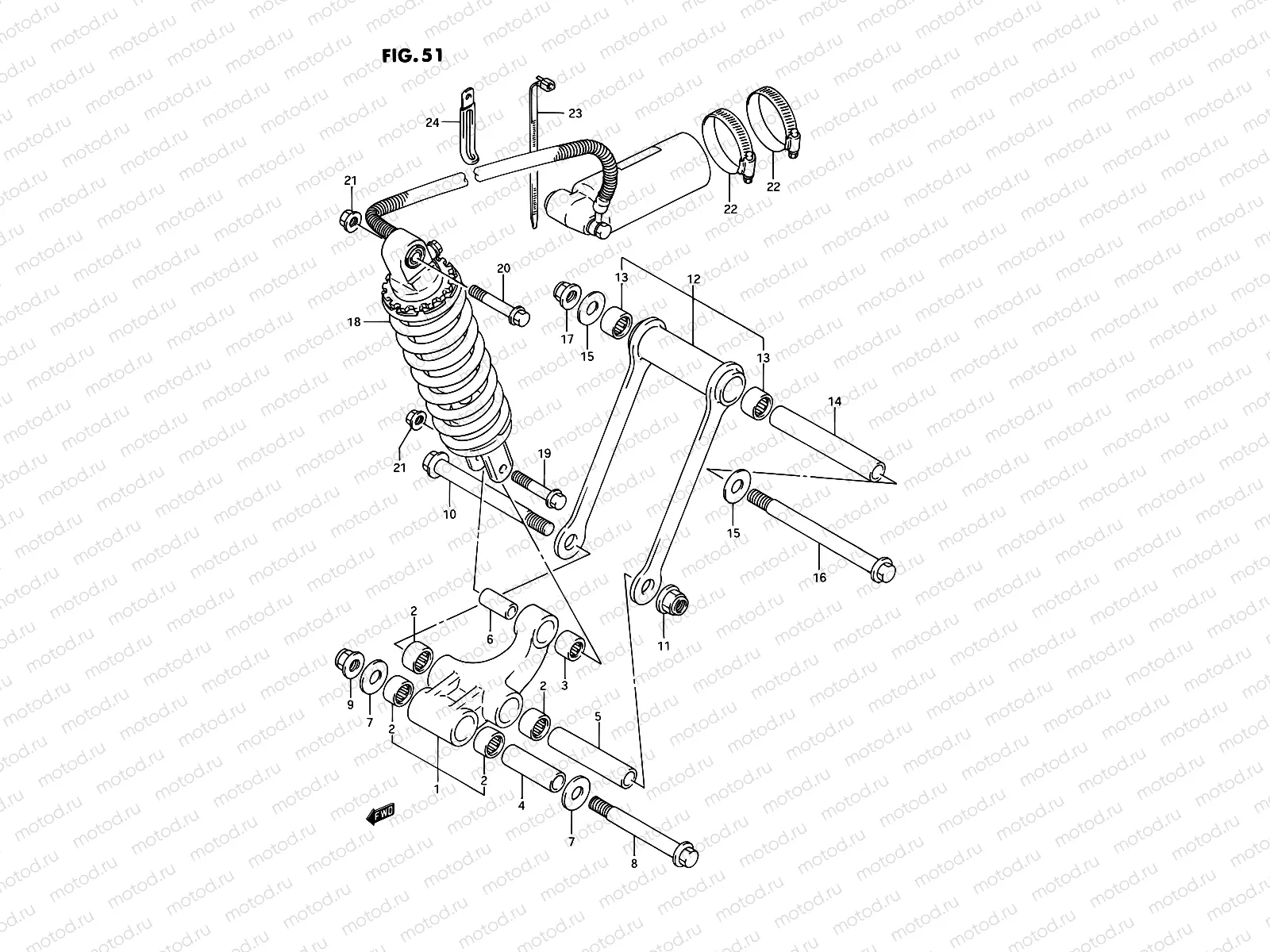 51 - REAR CUSHION LEVER (MODEL N/P)