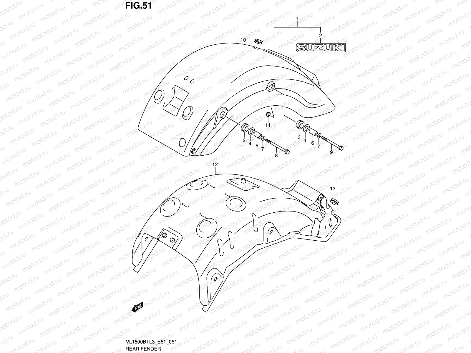 51 - REAR FENDER