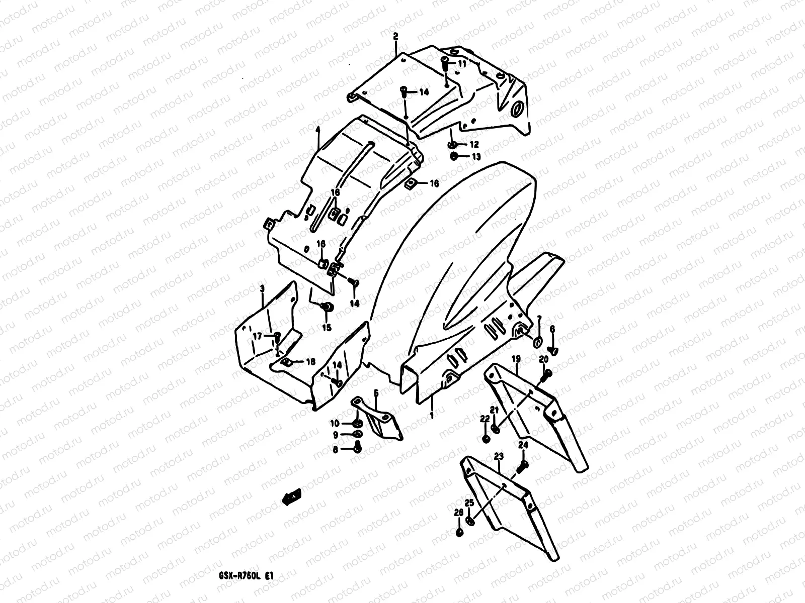 51 - REAR FENDER (MODEL J/K)