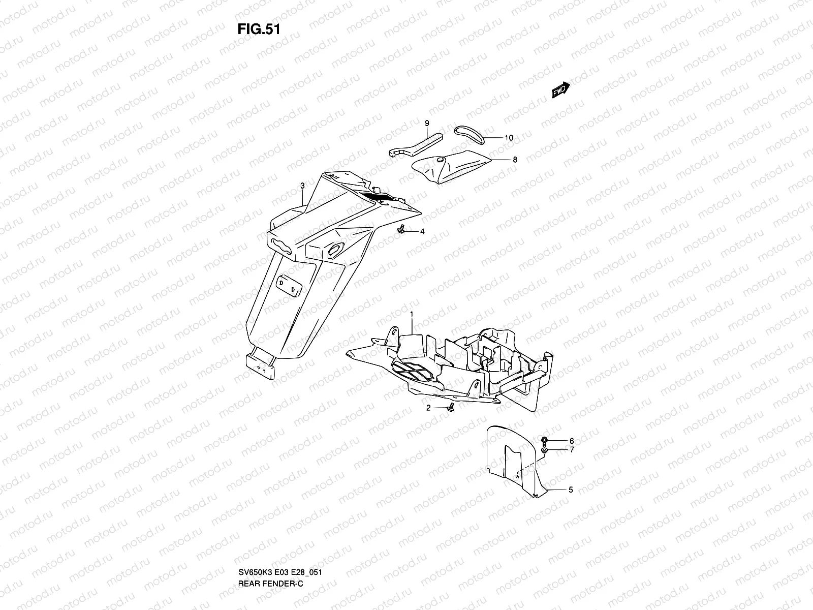 51 - REAR FENDER (MODEL K3)