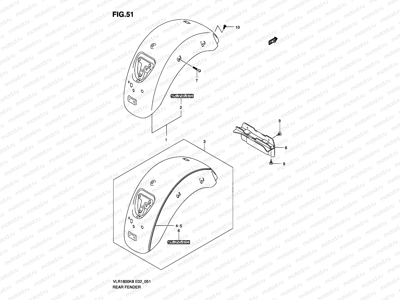 51 - REAR FENDER (MODEL K8)