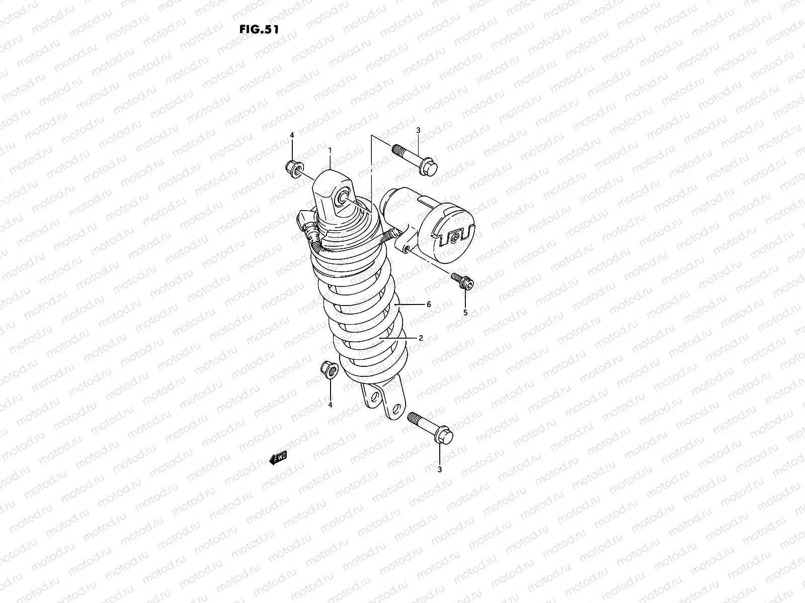 51 - REAR SHOCK ABSORBER (MODEL J)
