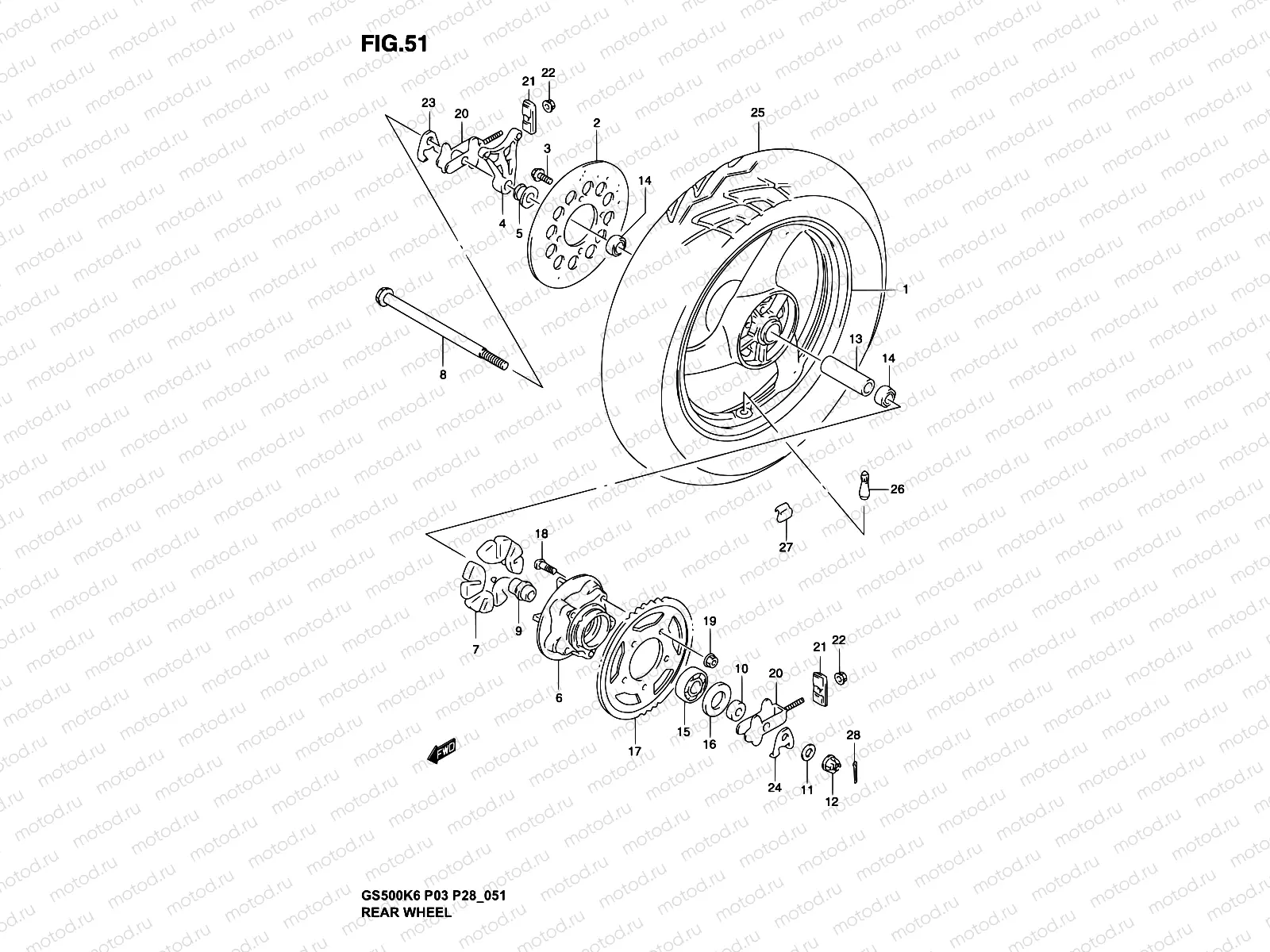 51 - REAR WHEEL