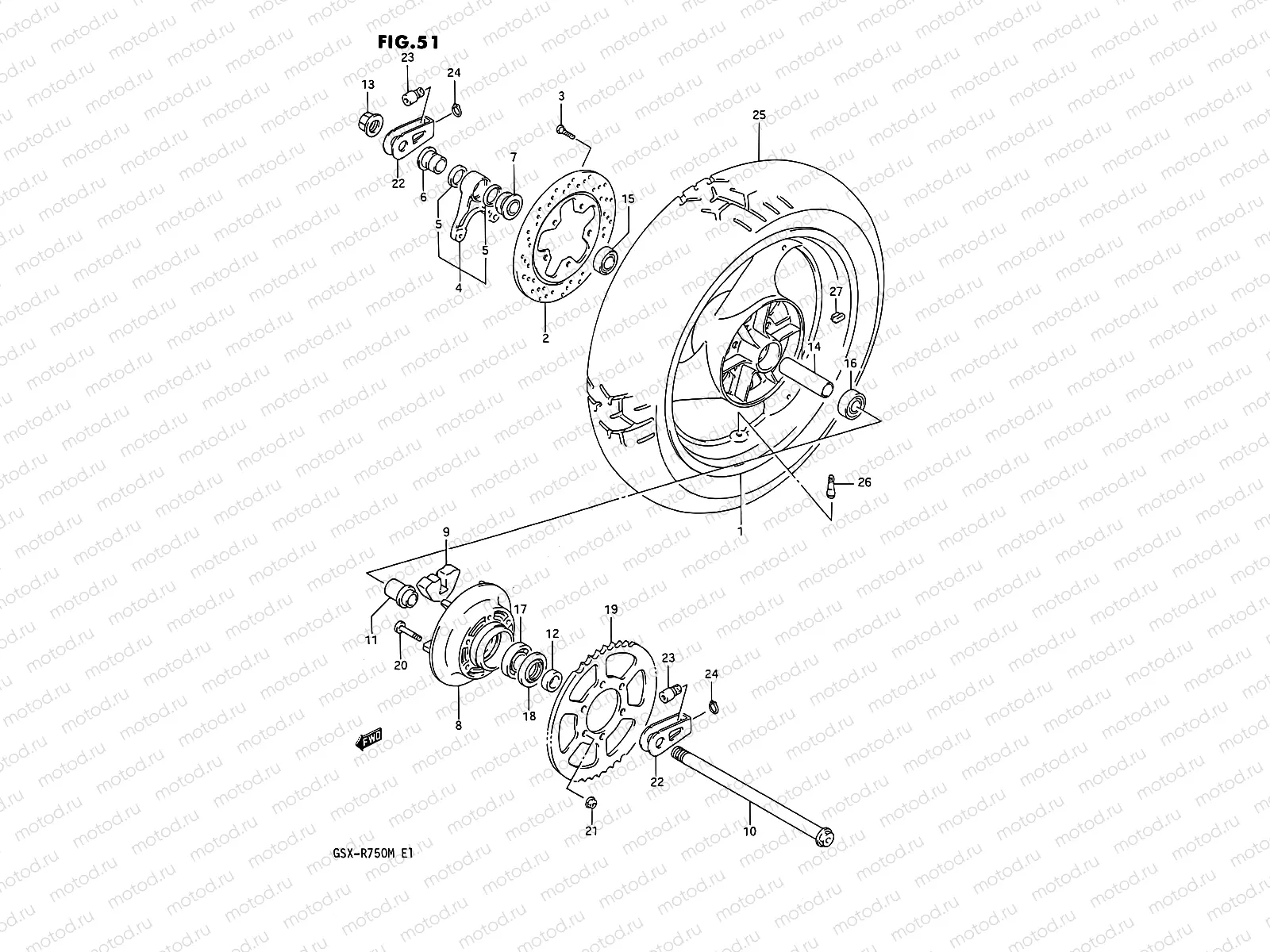 51 - REAR WHEEL