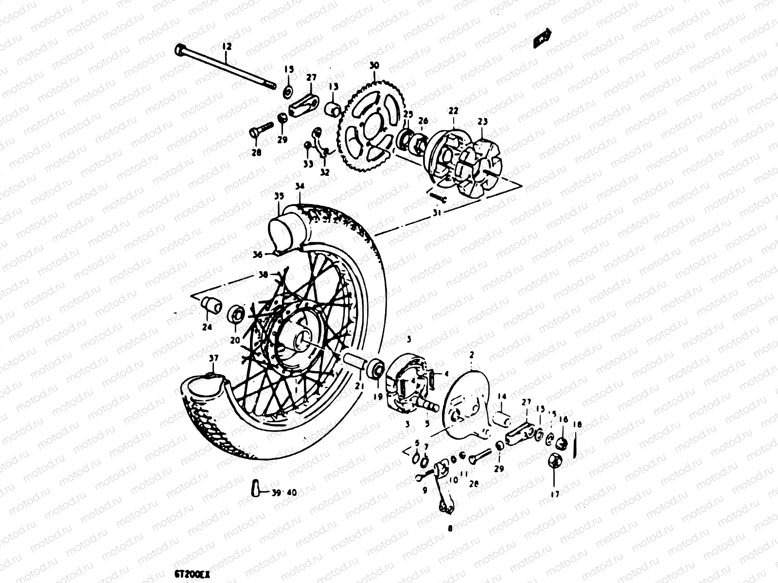 51 - REAR WHEEL (GT200X)
