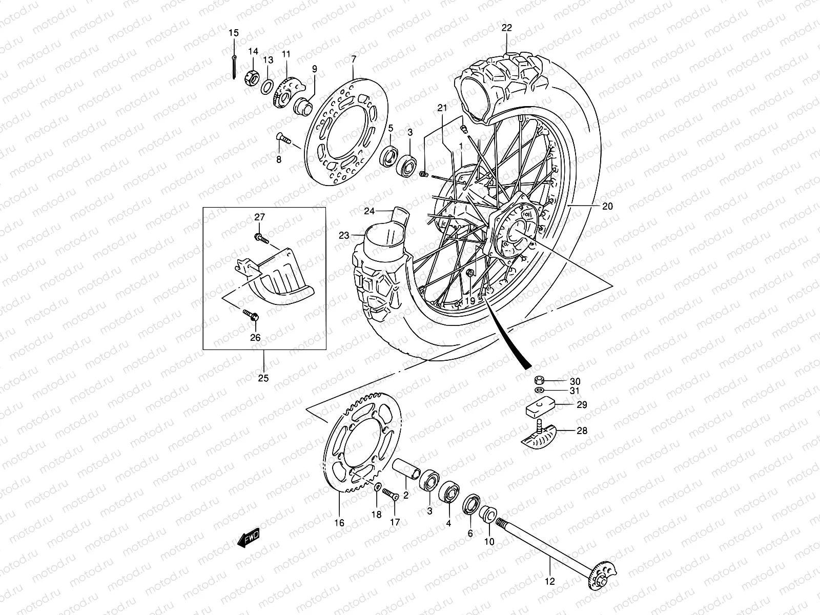 51 - REAR WHEEL (MODEL K1/K2/K3/K4)