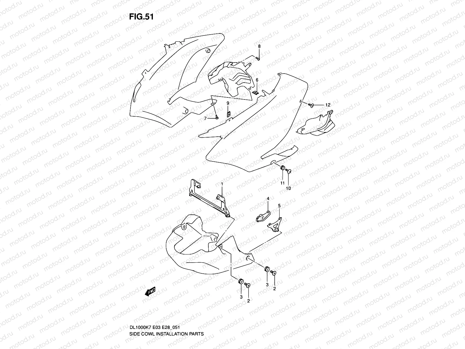 51 - SIDE COWL INSTALLATION PARTS