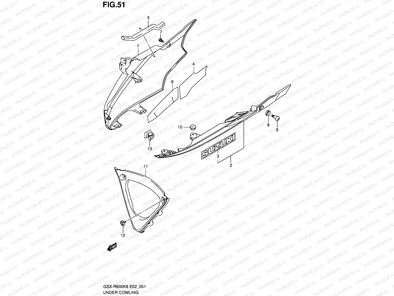 51 - UNDER COWLING (MODEL K8)