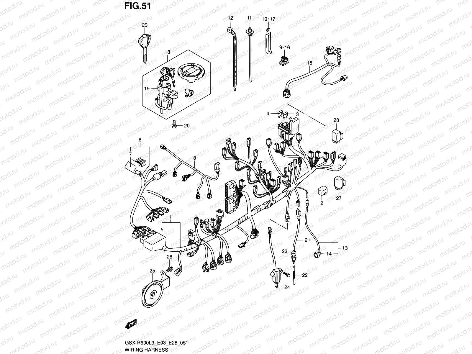 51 - WIRING HARNESS (GSX-R600L3 E33)
