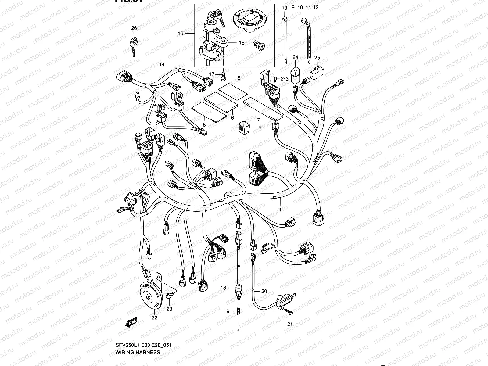 51 - WIRING HARNESS (SFV650AL1 E33)