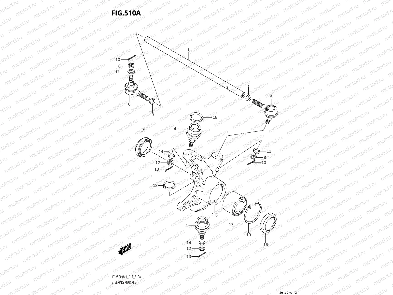 511A - STEERING SHAFT (LT-A500X:M1:P17)