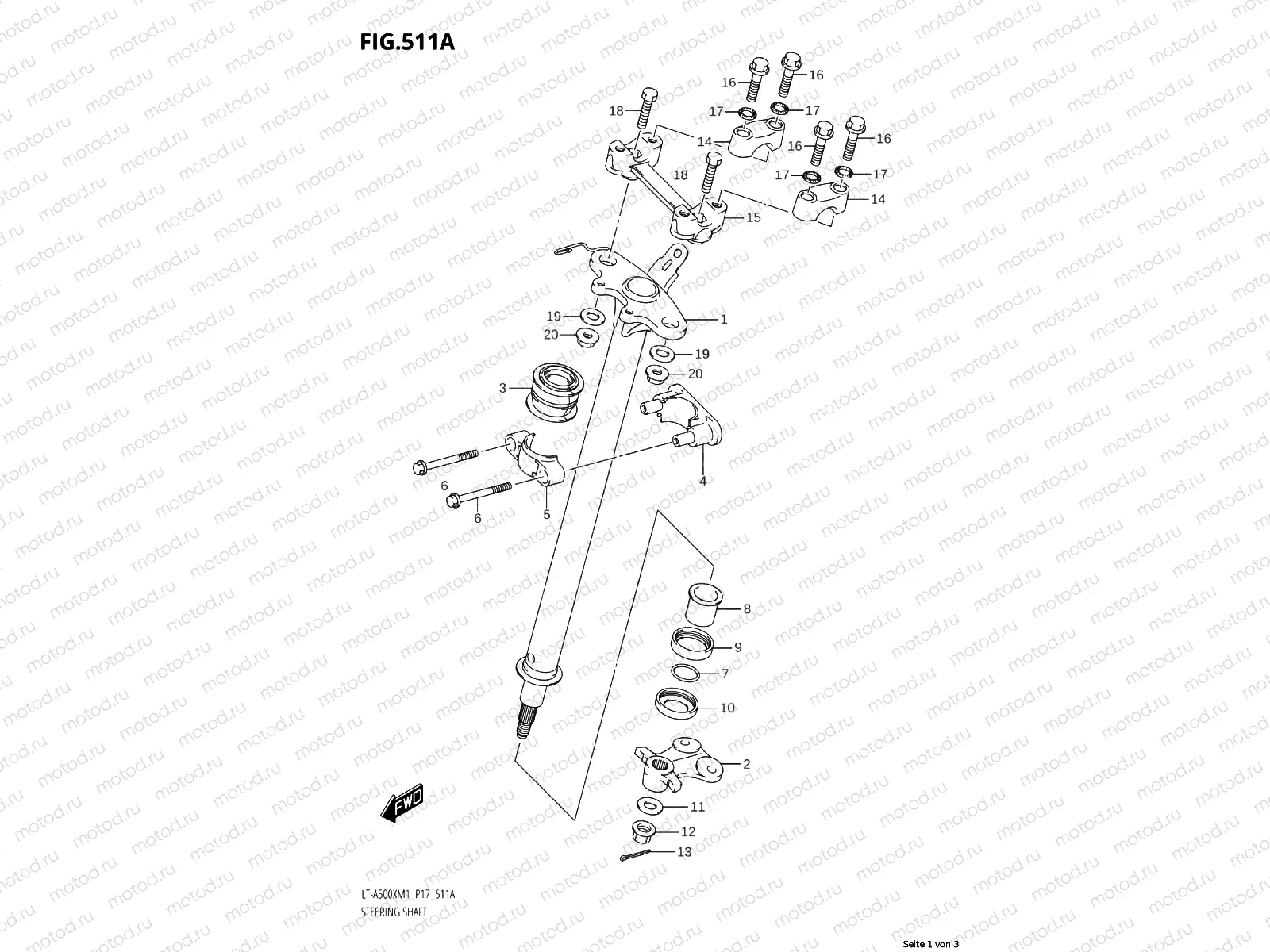 511B - STEERING SHAFT (LT-A500XP:M1:P17)
