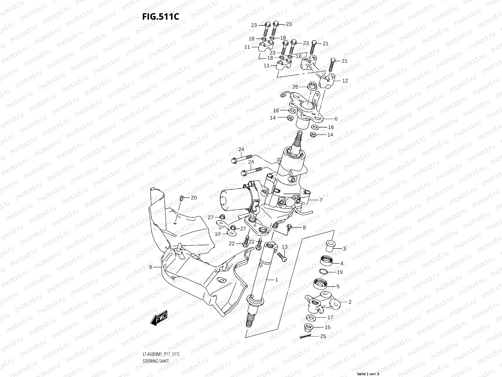 511C - STEERING SHAFT (LT-A500XPZ:M1:P17)