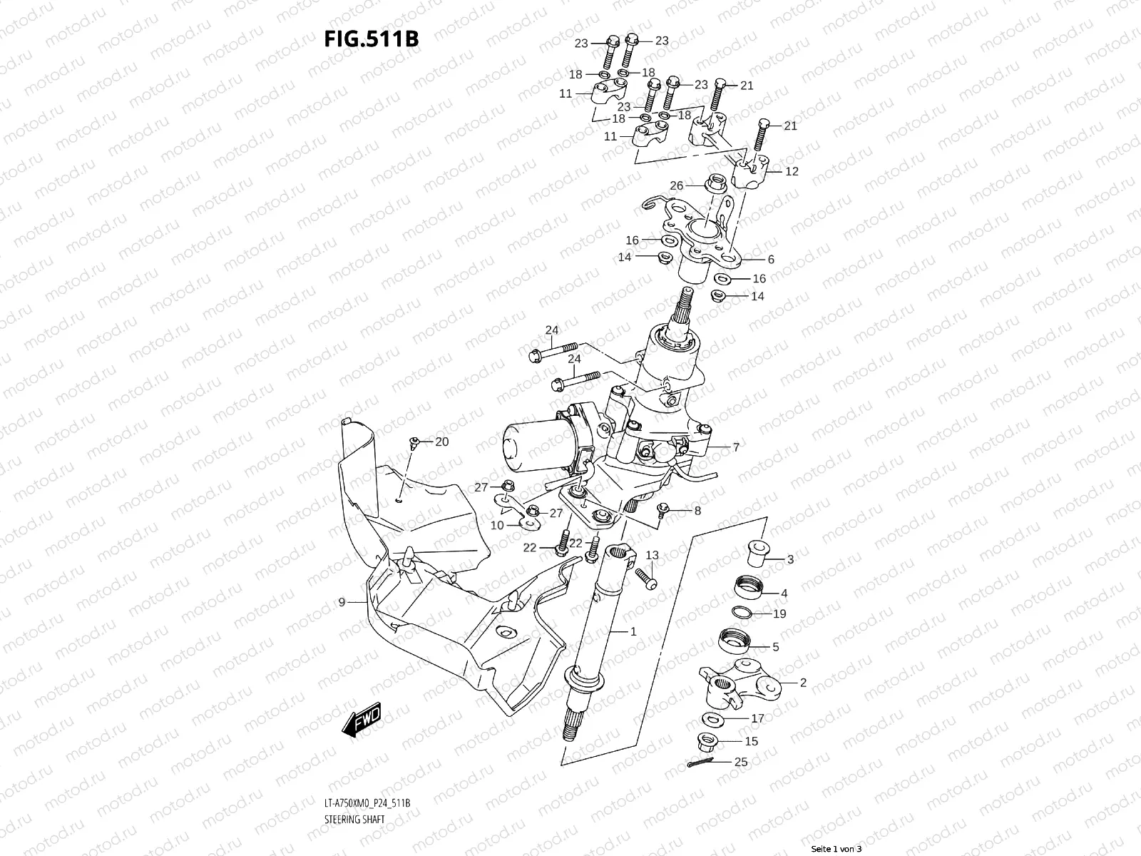 511C - STEERING SHAFT (LT-A750XPZM0 P24)