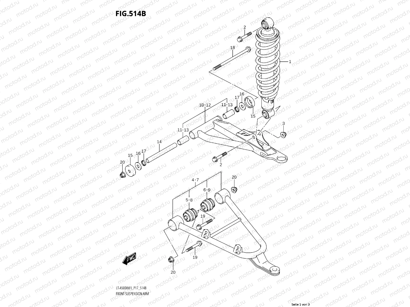 514B - FRONT SUSPENSION ARM (LT-A500XP:M1:P17)