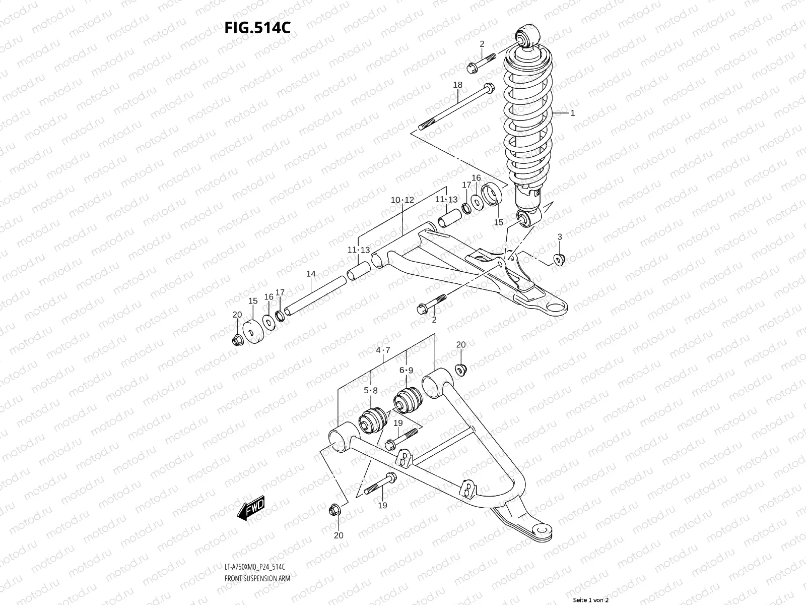 514C - FRONT SWINGARM (LT-A750XPZM0 P24)