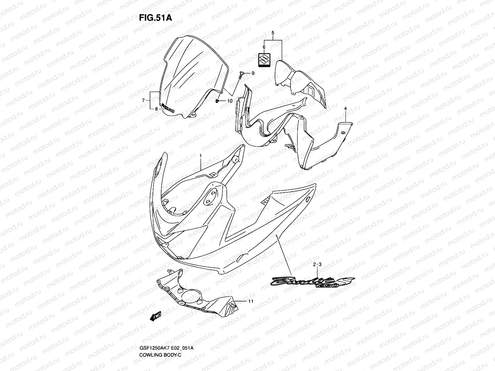 51A - COWLING (GSF1250SK8/SAK8)