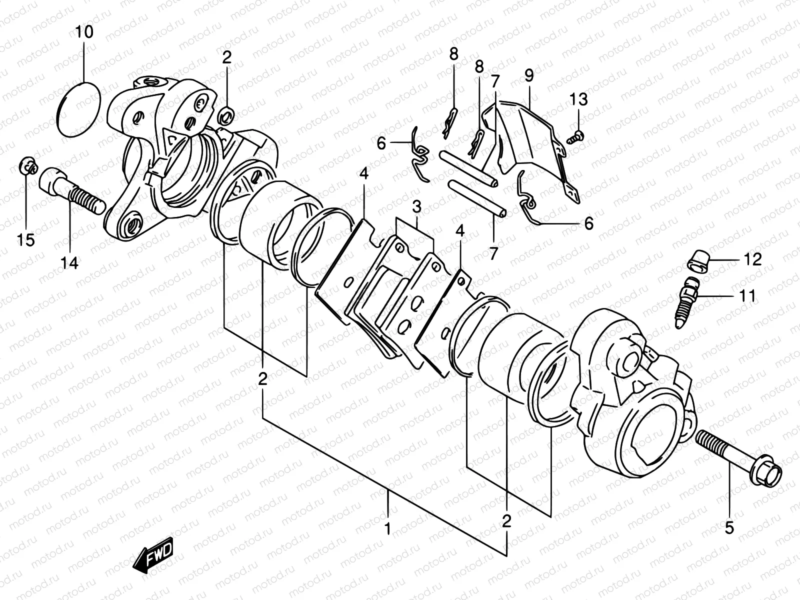 51A - FRONT CALIPER (MODEL P/R/S/T/V)