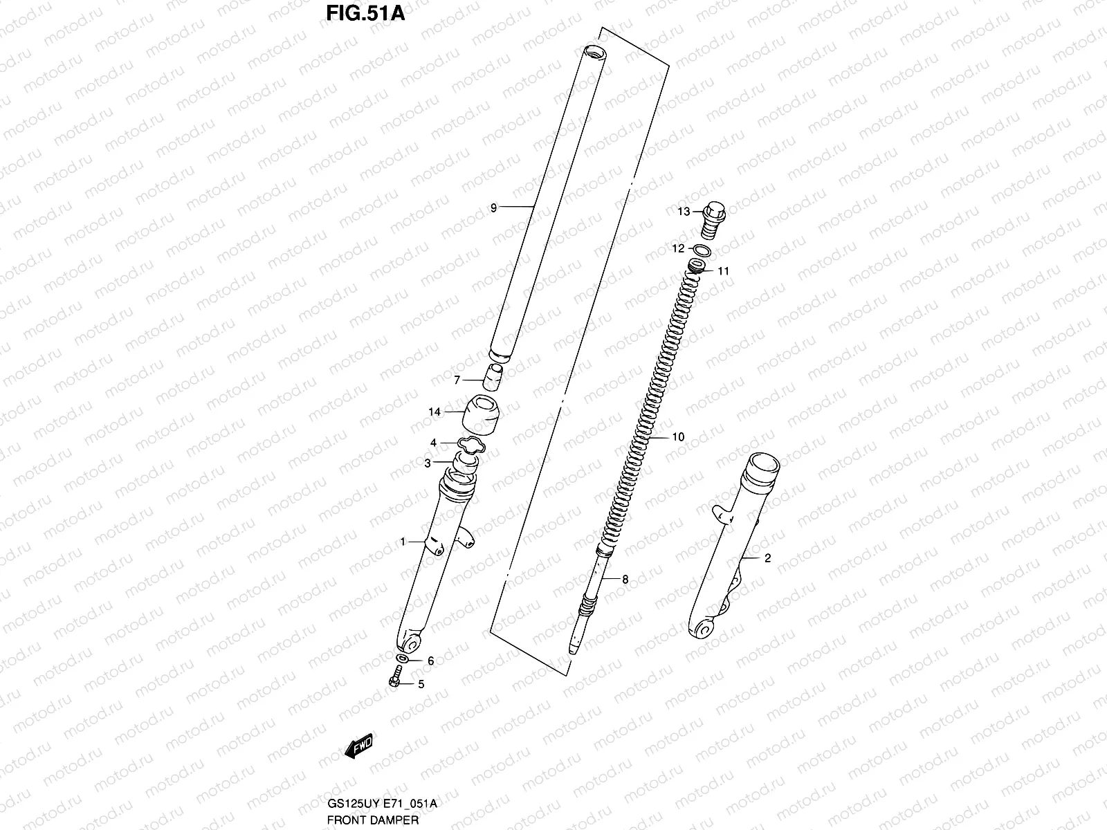 51A - FRONT FORK DAMPER (GS125SUY/SUK1 P91)