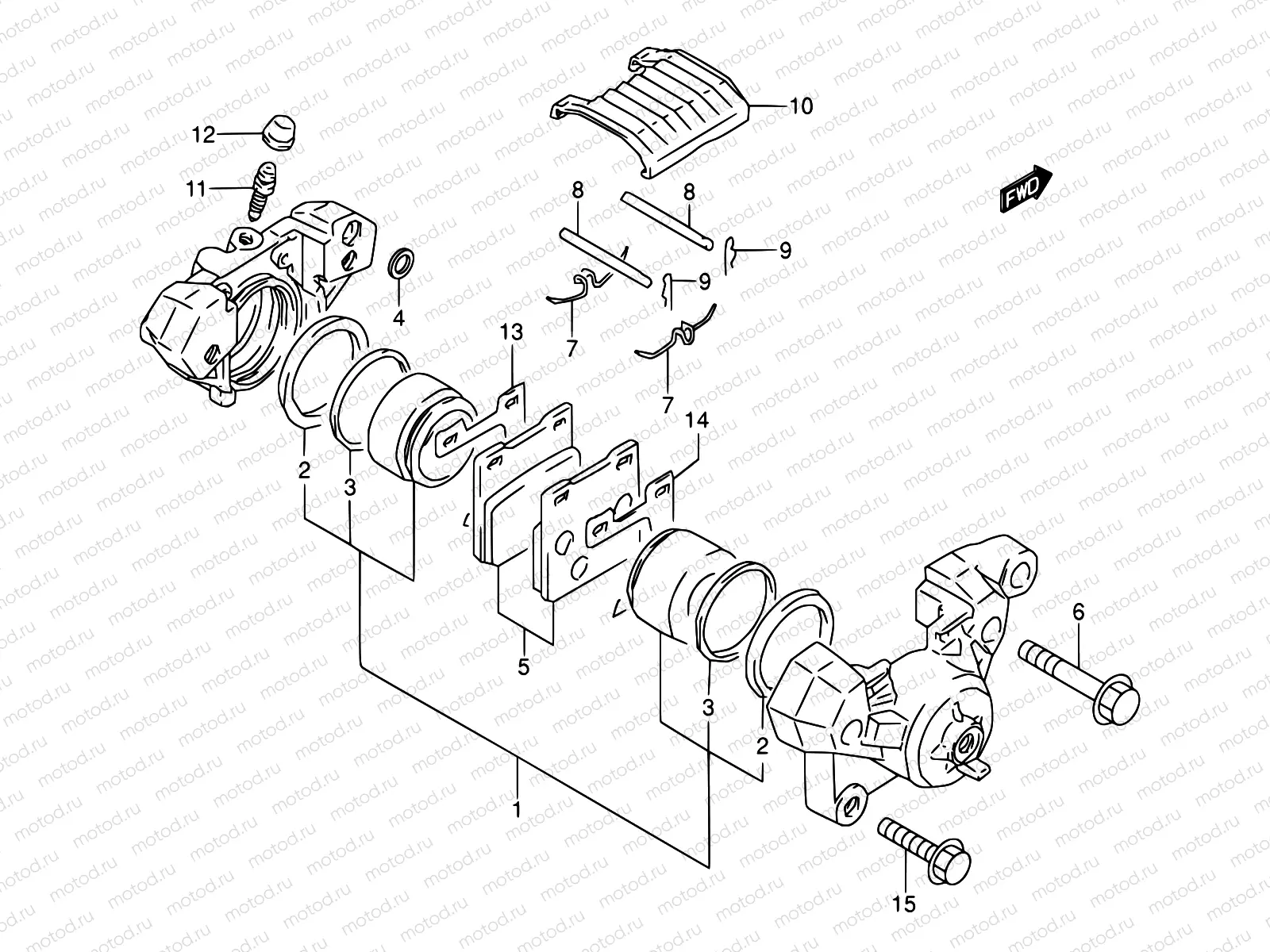 51A - REAR CALIPER (MODEL P/R/S/T)