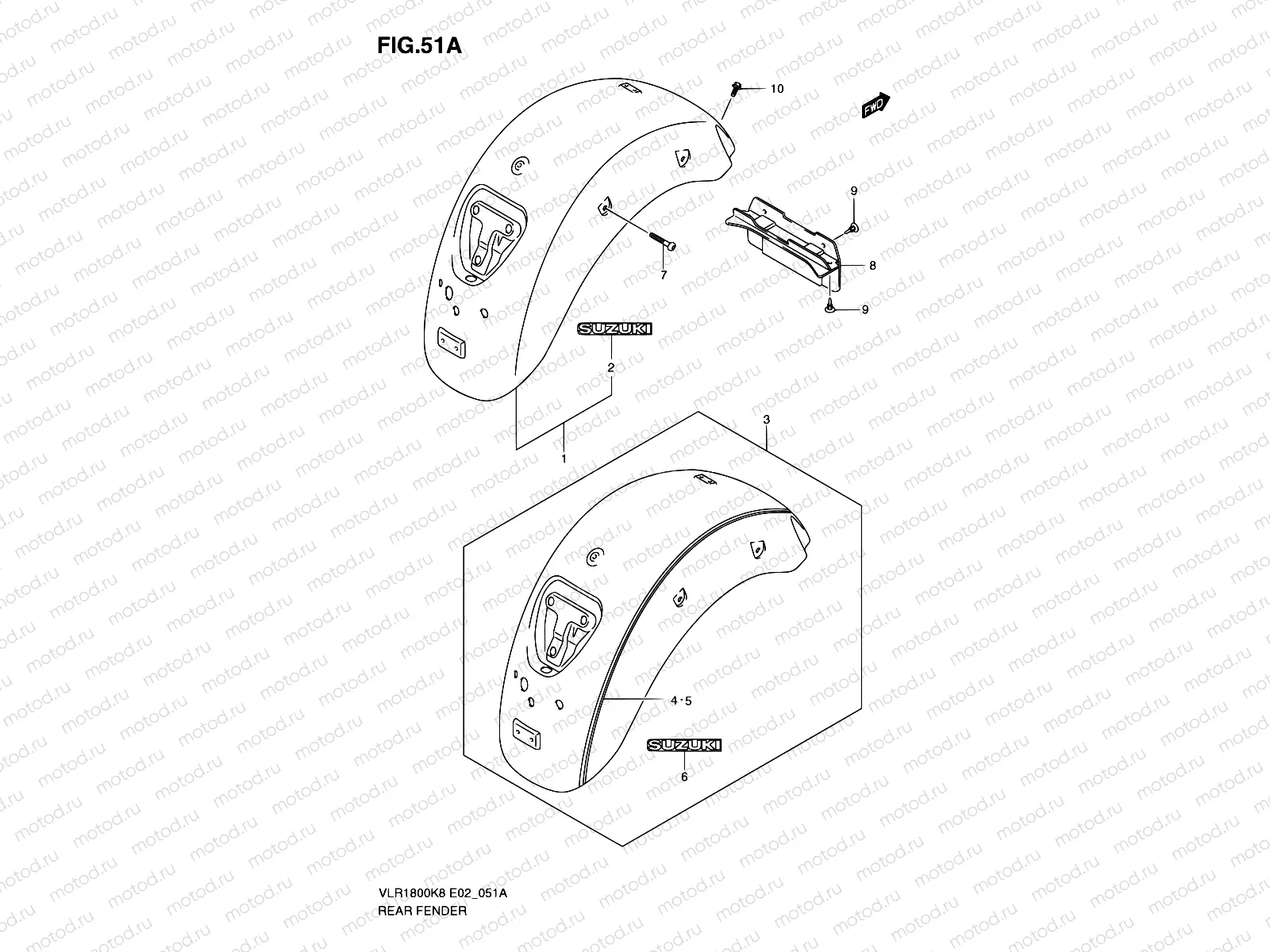 51A - REAR FENDER (MODEL K9)