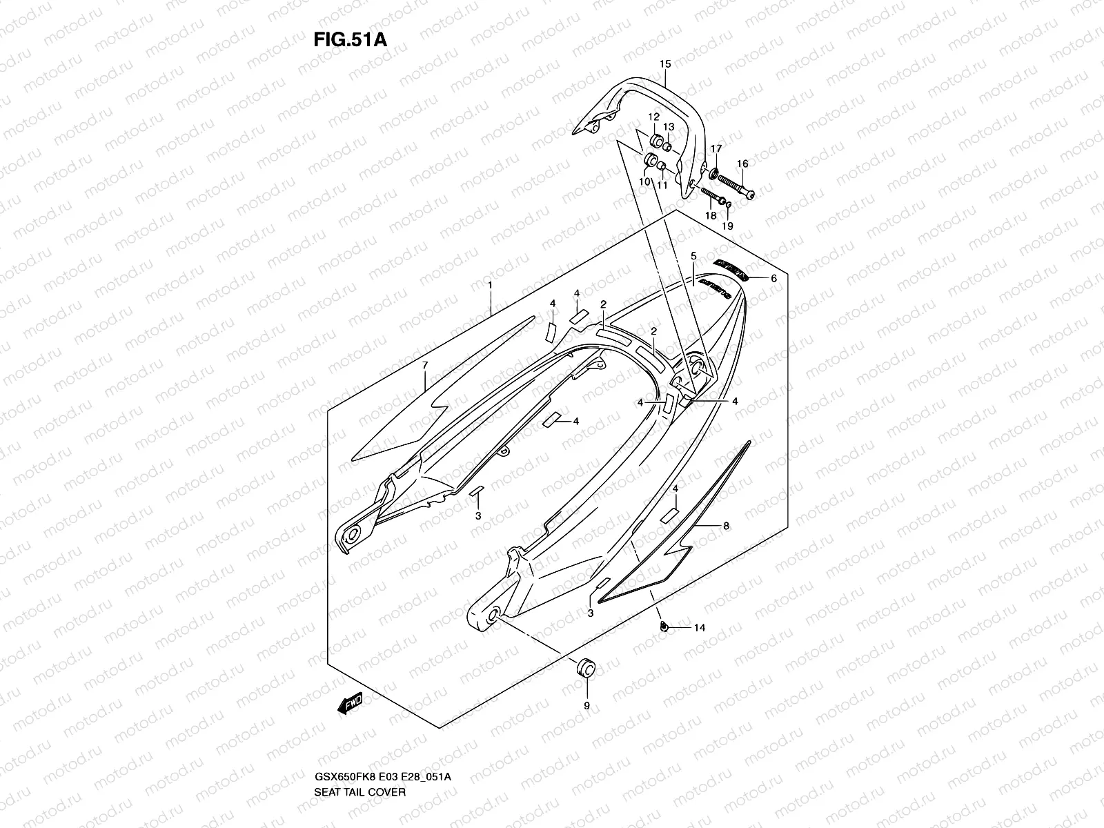 51A - SEAT TAIL COVER (MODEL K9)