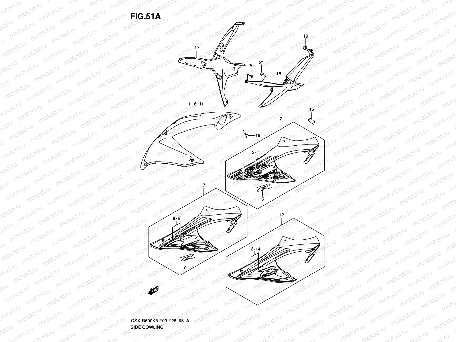 51A - SIDE COWLING (MODEL K9)